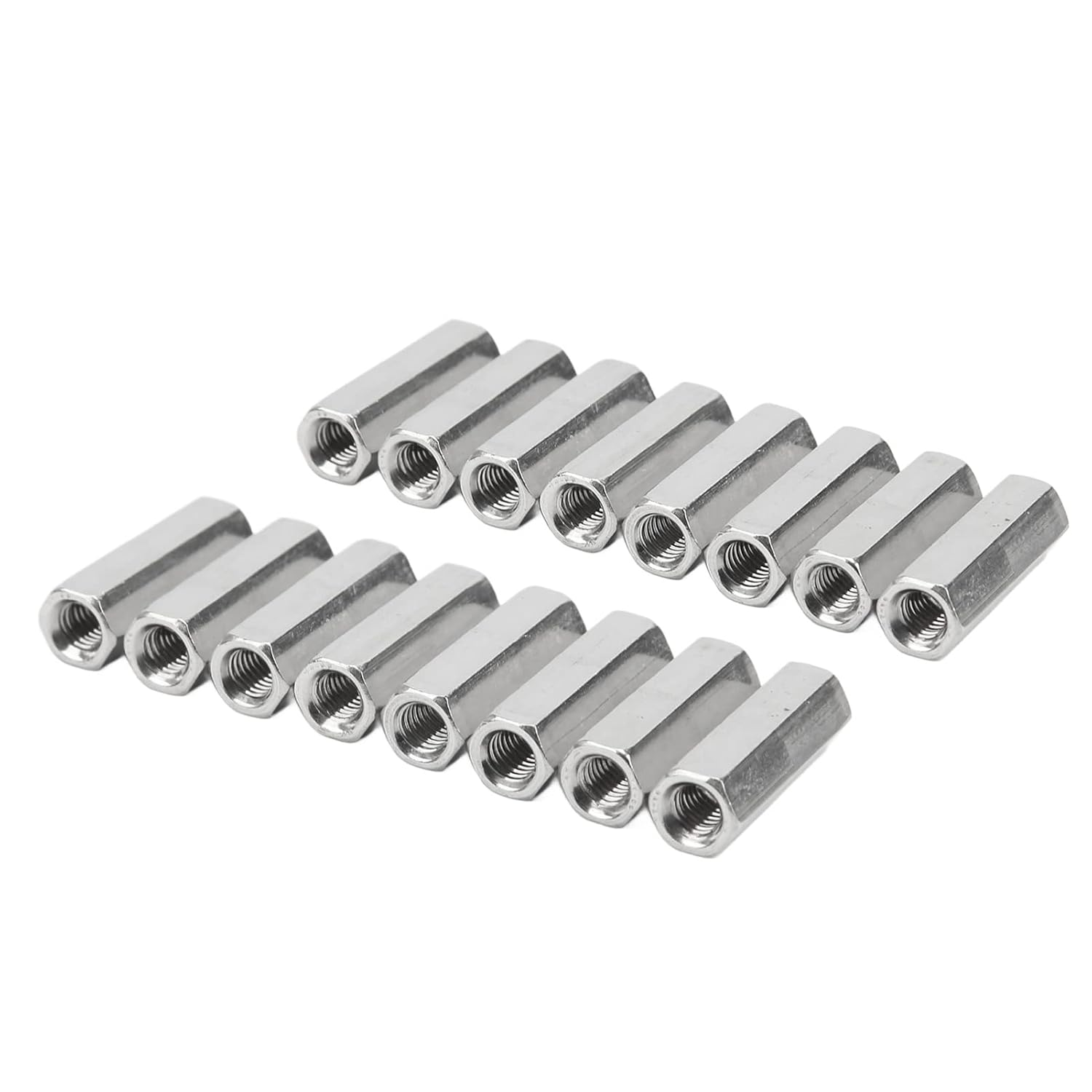 Threaded Rod Connector, 25Mm Length, 20Pcs 304 Stainless Steel M5X0.8 Hex Coupling Nut Corrosion for Replacement image number 2