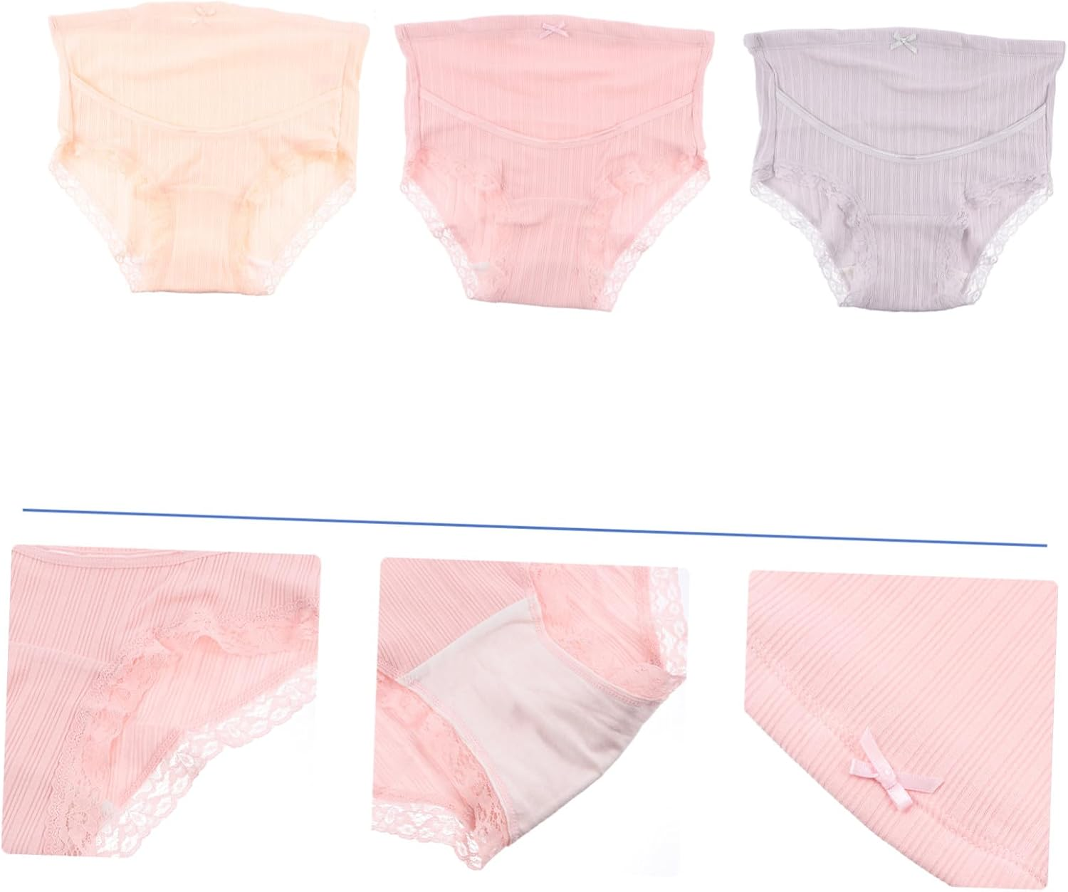 FOMIYES 3Pcs Cotton Maternity High Waist Underwear for Pregnant Women Belly Support Pants Summer Comfortable Maternity Panties image number 2