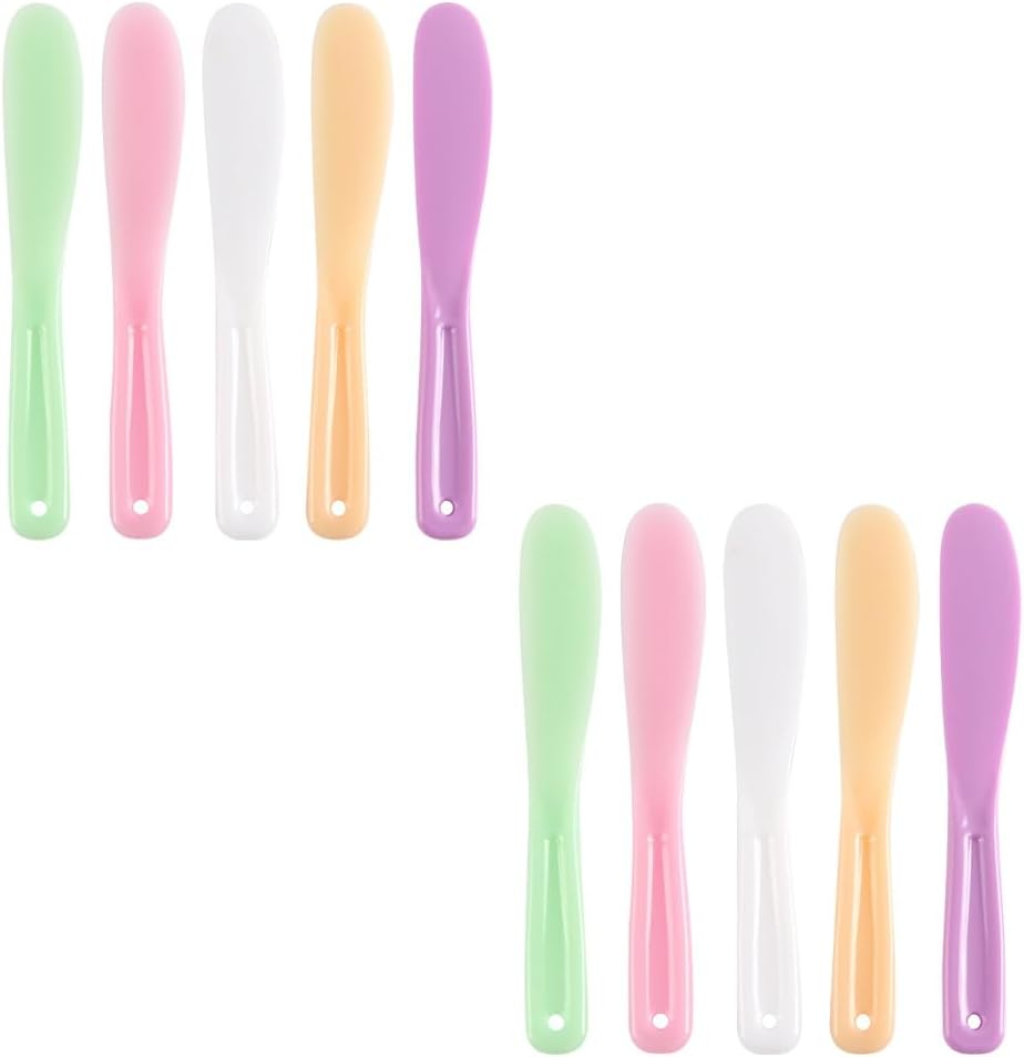 10 Pcs Plastic Cosmetic Spatula Large Skin Spatula Makeup Cosmetic Mask Spatula Reusable Cosmetic Spoon Mixing DIY Mask Tool image number 2