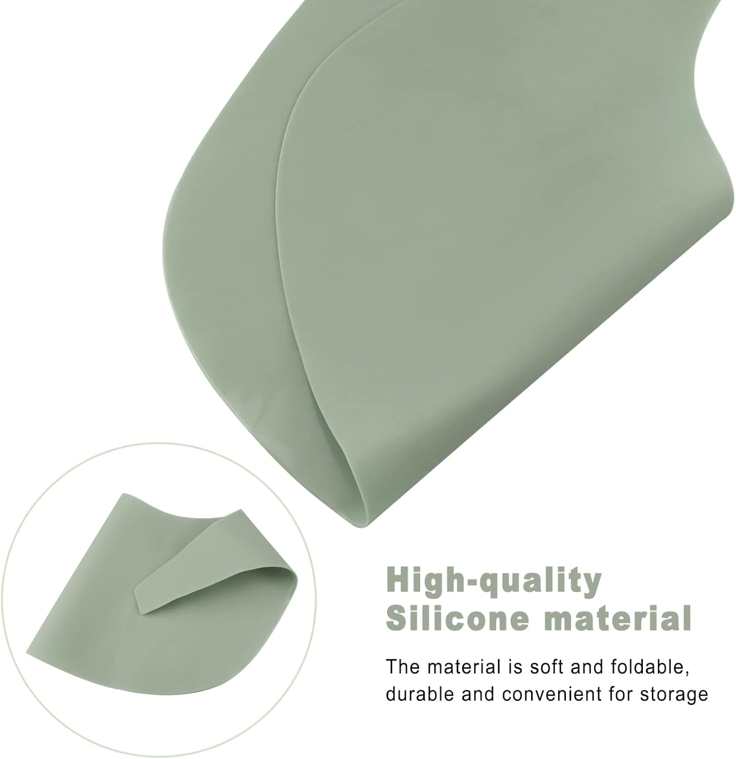 High Chair Placemat, 2 Pieces Silicone, Clean and Hygienic, for Tripp Trapp Tray Cover, Suitable for Tripp Trapp Tray (Grey/Green) - Grey/Brown image number 3