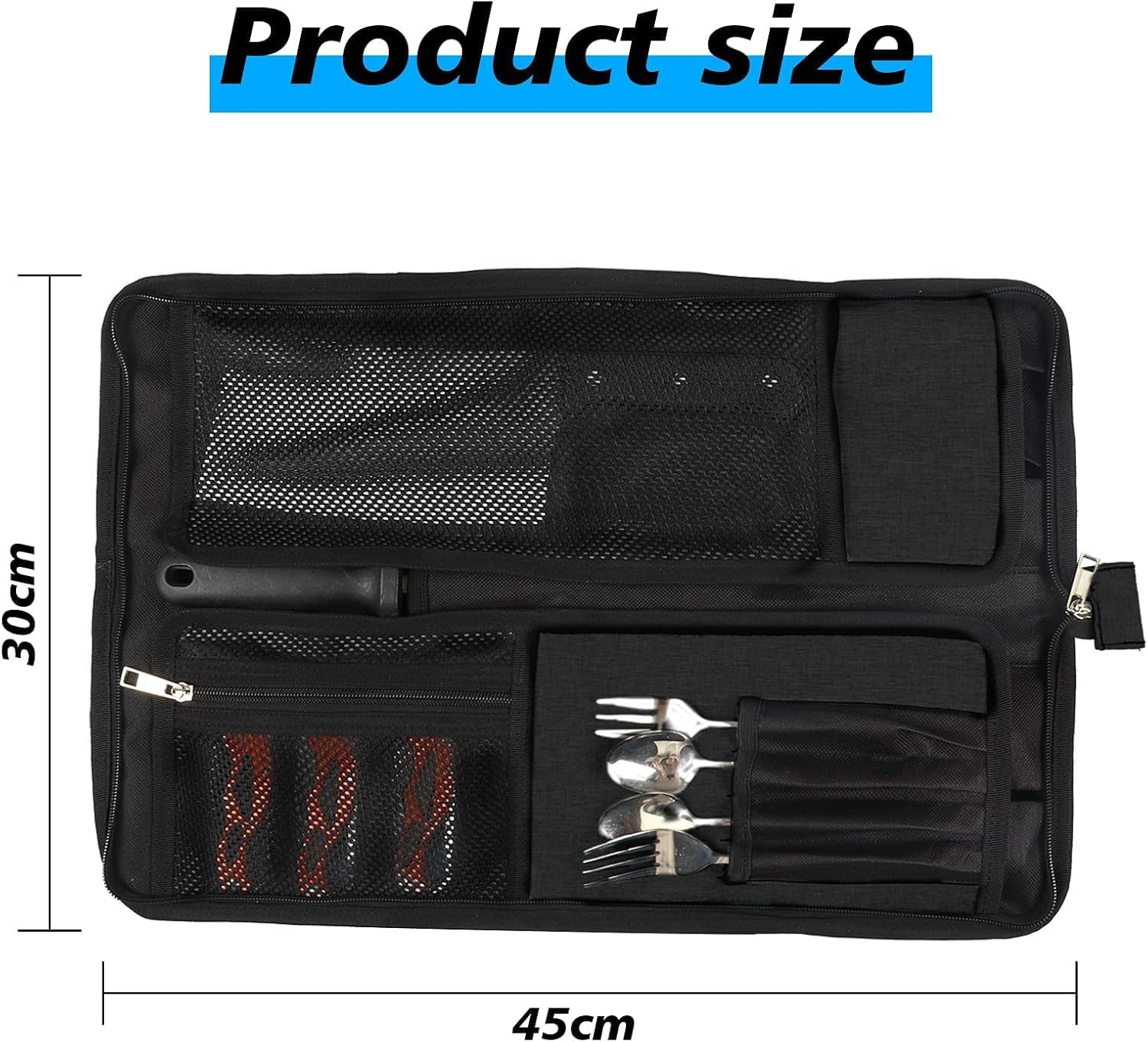 Knife Roll,Chef Knife Bag,13 Slots Knife Bags for Chefs Knife Roll Bag,Chef Bag for Knives and Kitchen Utensils,Heavy Duty Knife Case,Knife Holder Carrying Case Gifts for Men Dad Husband Boyfriend Him image number 4