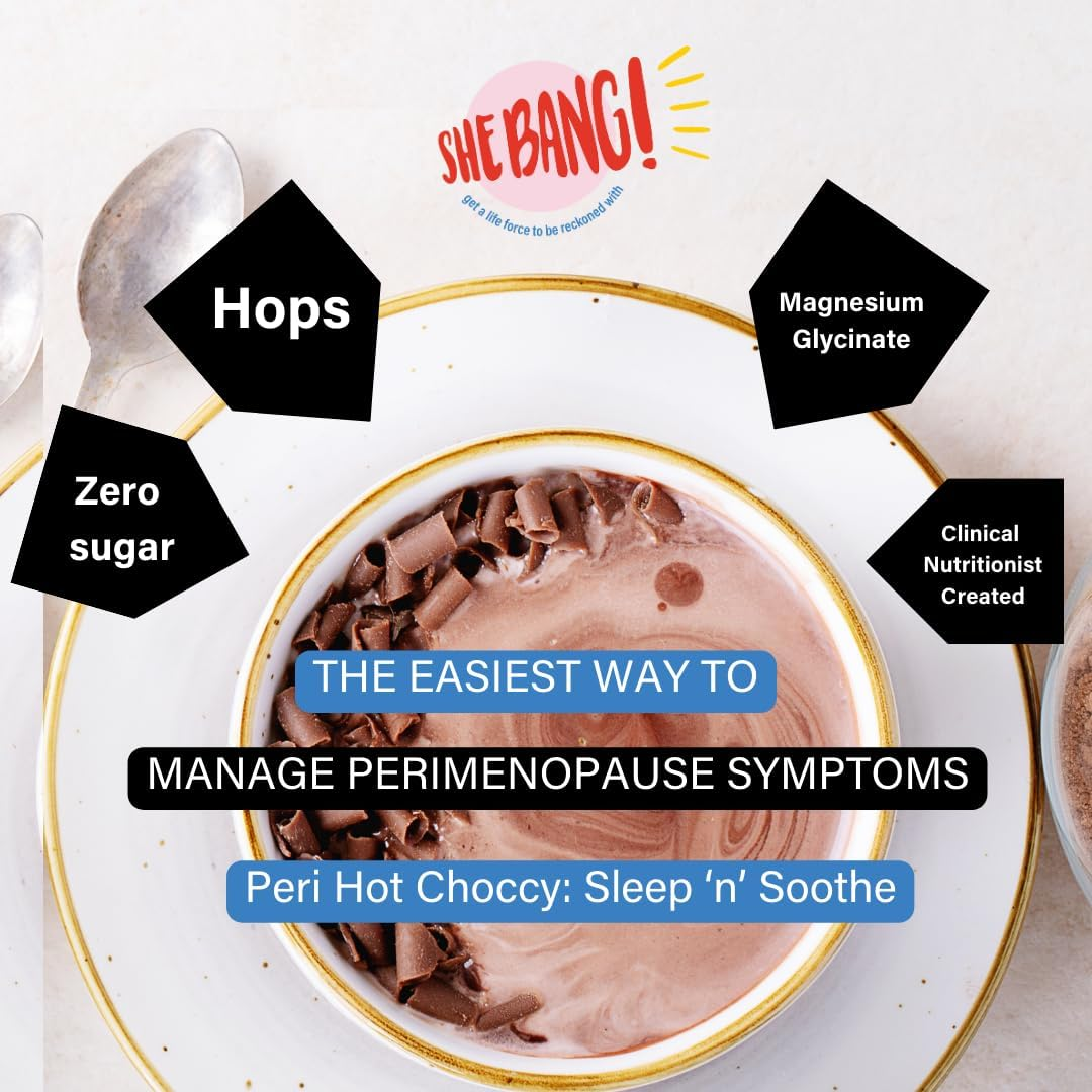 Shebang! Woman Peri Hot Choccy with Magnesium Glycinate and Hops - Soothes Perimenopausal & Menopausal Women image number 6