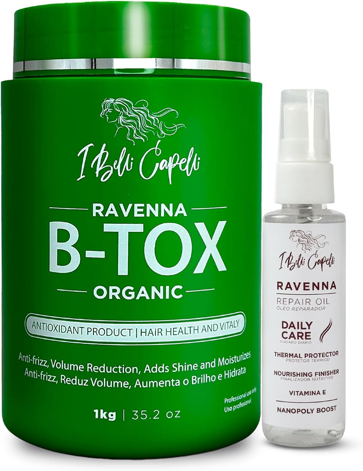 I Belli Capelli Ravenna B-Tox Organic Smoothing Mask and Repair Oil &ndash; Natural Hair Straightening and Daily Care Treatment for All Hair Types image number 6