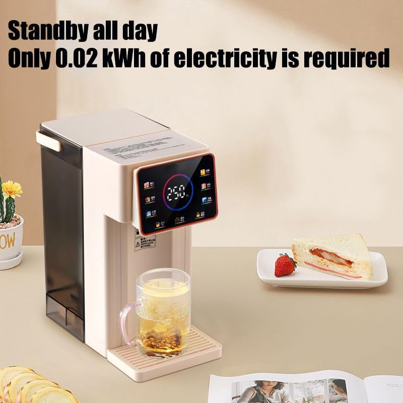 Instant Cold Hot Filter Water Dispenser, 2000W Desktop Small Instant Water Dispenser, 6 Temperature Settings, 3 L Capacity, 3S Quick Heating, LED Touch Screen, for Homes Offices Schools