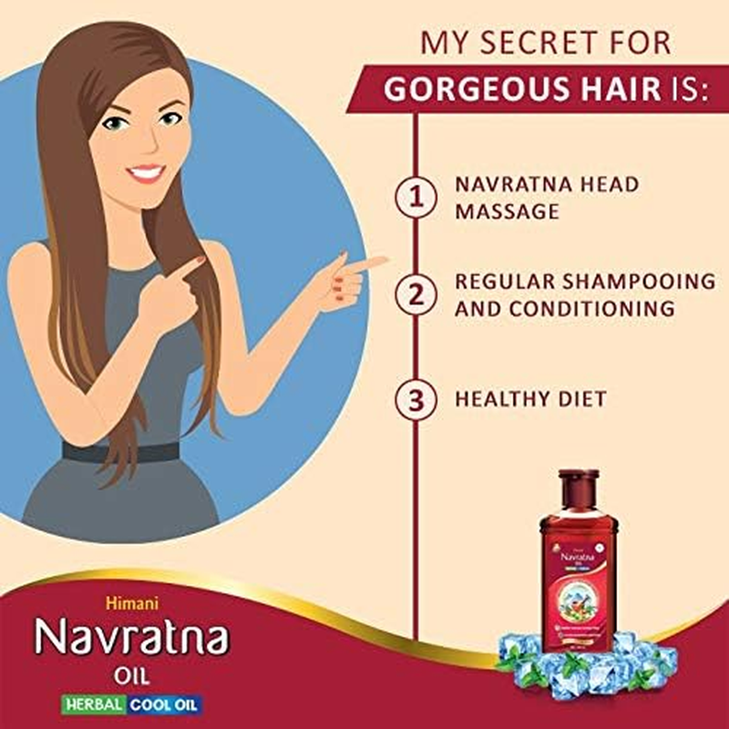 Emami / Himani Navratna Ayurvedic Herbal Hair Oil 500Ml - Multipurpose Cooling Formula