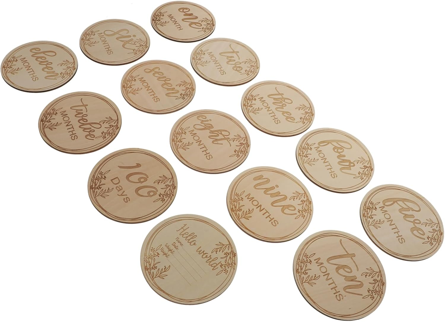 12Pcs Milestone Cards Commemorative Cards Wooden Photo Props for Newborns Unique Designs for Capturing Special Moments image number 3