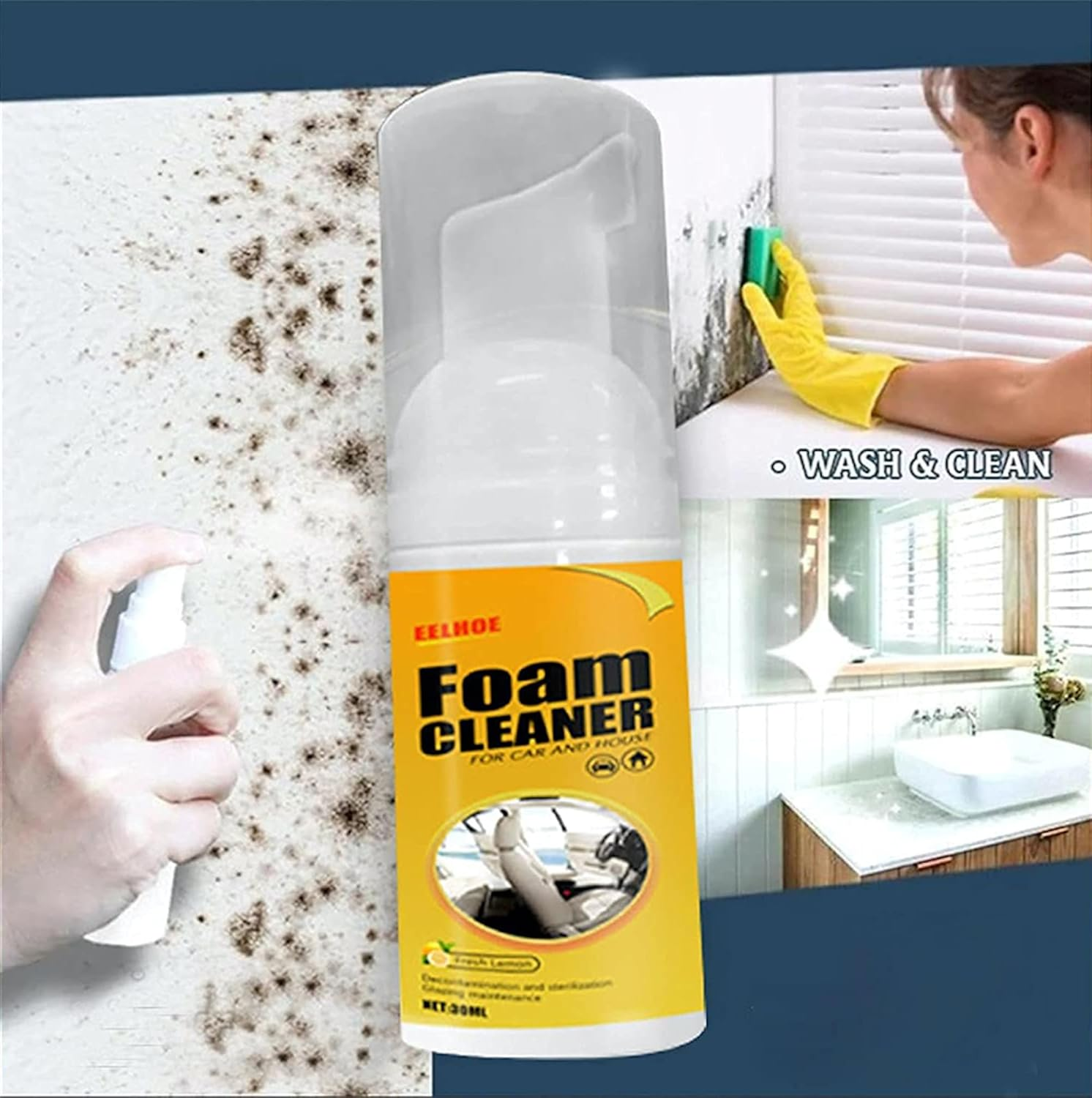 Multi-Purpose Car & House Foam Cleaner, Cleaning Foam Tool for Interior, Available in 30Ml/100Ml/150Ml Sizes (100Ml)