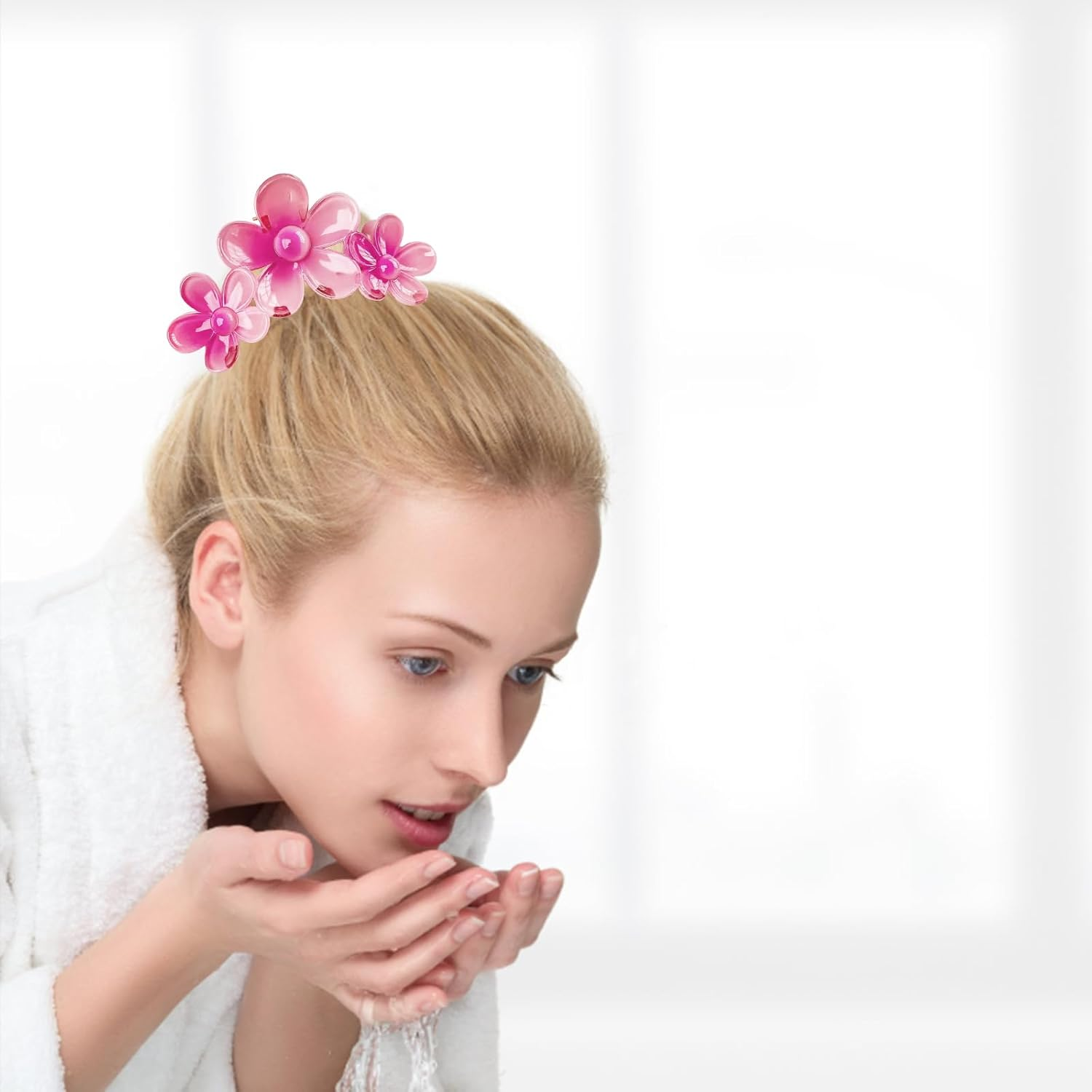 6-Pack Flower Hairpins, Non-Slip Plastic Hairpin, Acrylic Hairpins, Strong Styling, Beautiful Summer Colors, Cute Flower Shapes, Suitable for Women and Girls, Thin Hair or Thick Hair image number 2