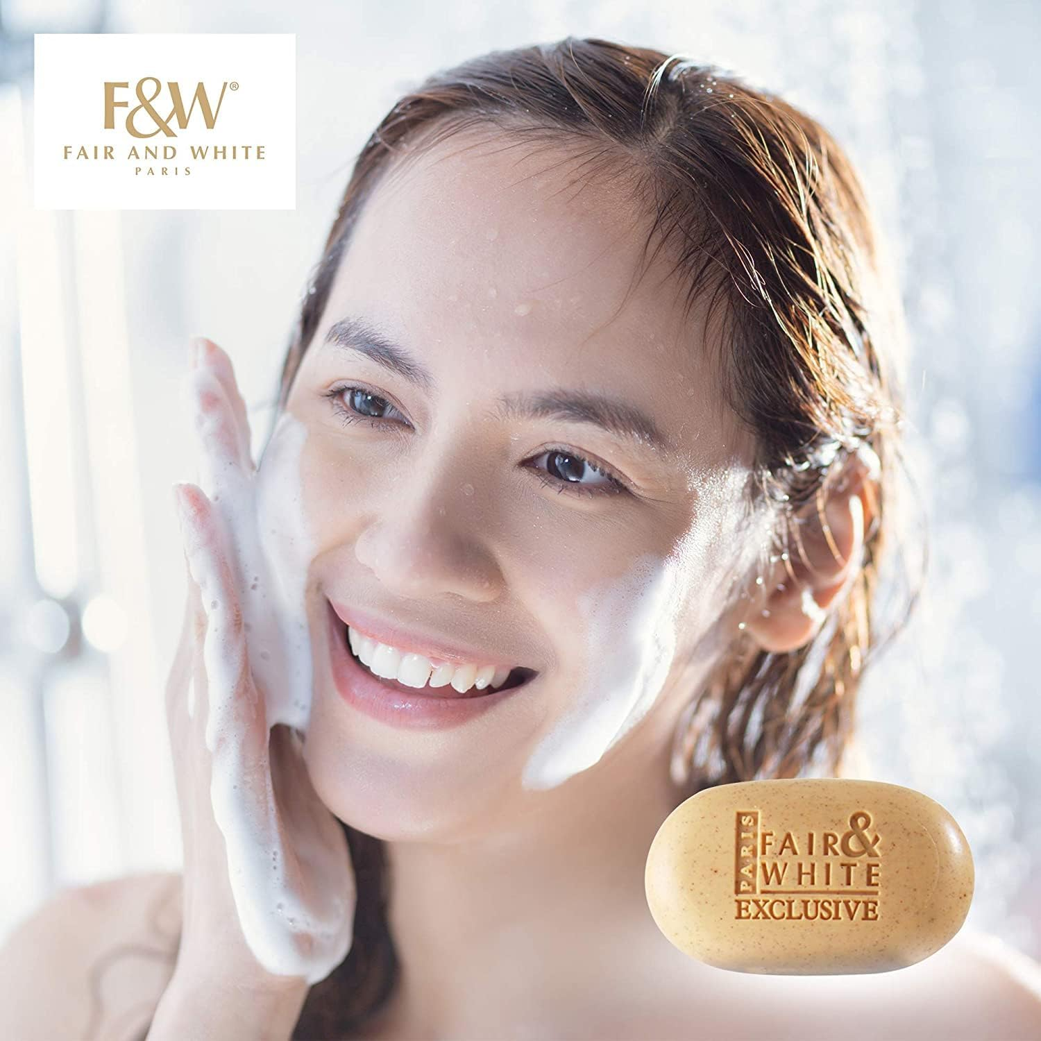 Fair and White Exclusive Exfoliating Soap - 7 Oz / 200 G - Skin Brightening Bar, Fade Dark Spots, Hyperpigmentation Soap, Uneven Skin Tone, with Vitamin C and Shea Butter image number 5