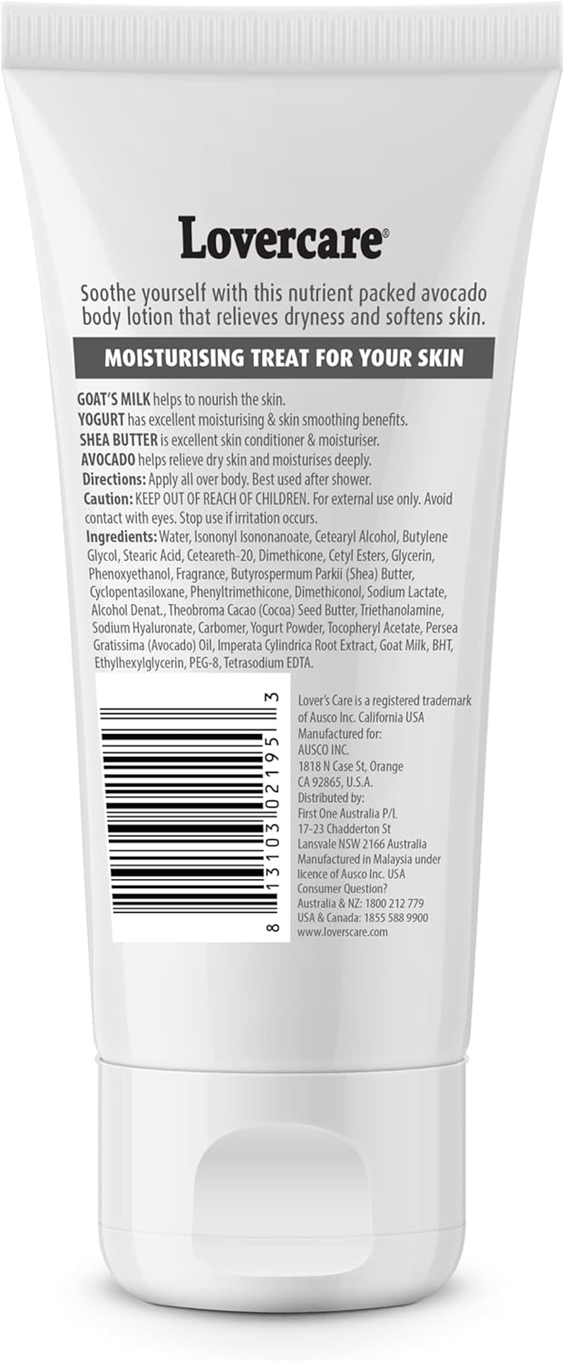 Lovercare 4-PACK Goat Milk 2-IN-1 Hand & Body Lotion for Dry Skin 2 Oz (60 Ml) Avocado - Pack of 4 image number 3