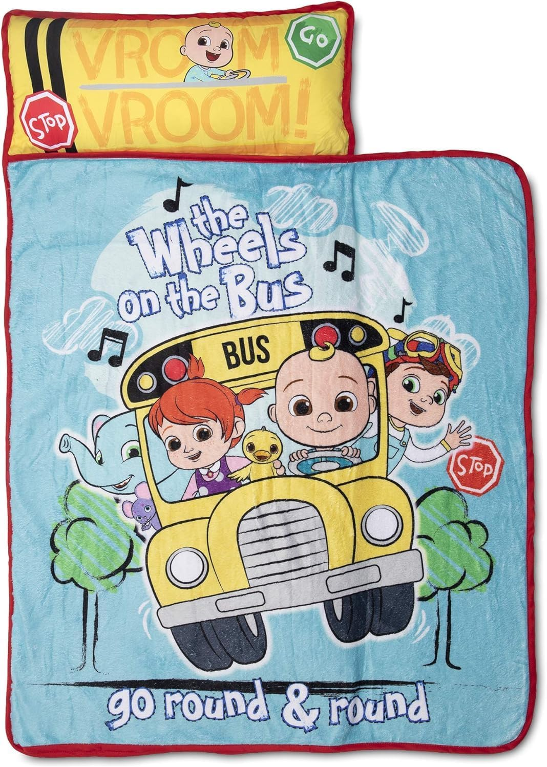 Cocomelon Kids Nap Mat Set &ndash; Includes Pillow and Fleece Blanket &ndash; Great for Girls Napping during Daycare, Preschool, or Kindergarten - Fits Toddlers and Young Children image number 1