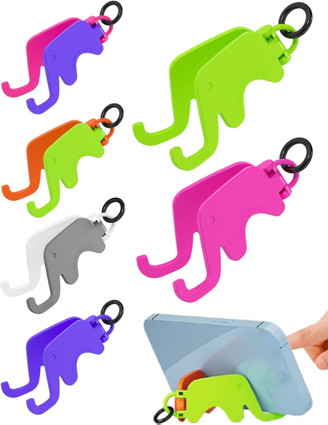 MYGLOAR Pack of 6 Mobile Phone Stands, Triangular Stand, Foldable Mobile Phone Stand, Universal Portable Stand, Compatible with Iphone 14 Pro Max 13 12 11 / Huawei/Galaxy S23 22 21 10 9, Redmi Note image number 3