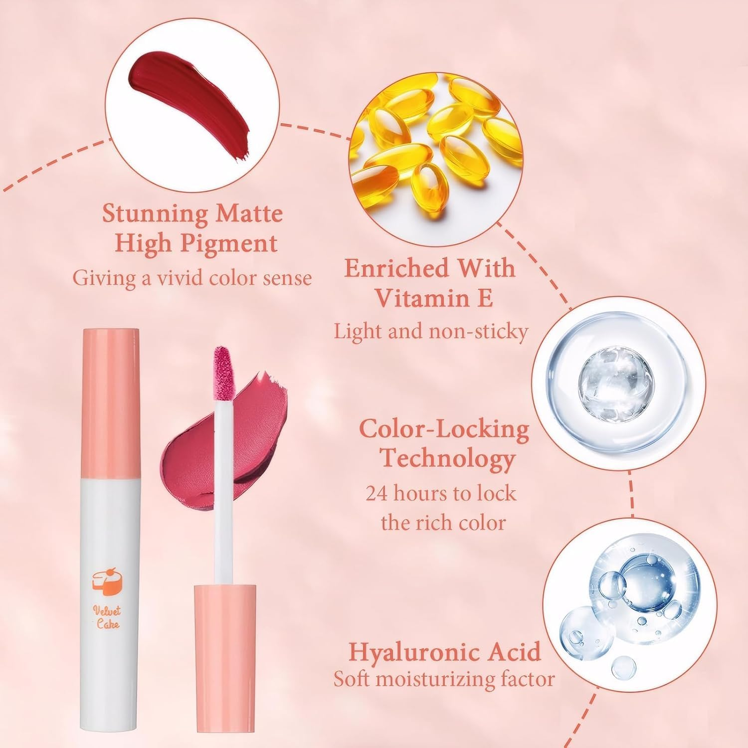 Lipsticks Women Set, 10 Colors Matte Lipstick Lip Tint Stain Set, Long Lasting Lipstick 24 Hours Waterproof Matte Lipstick Set,Gifts for Girl Women Birthday Party image number 3