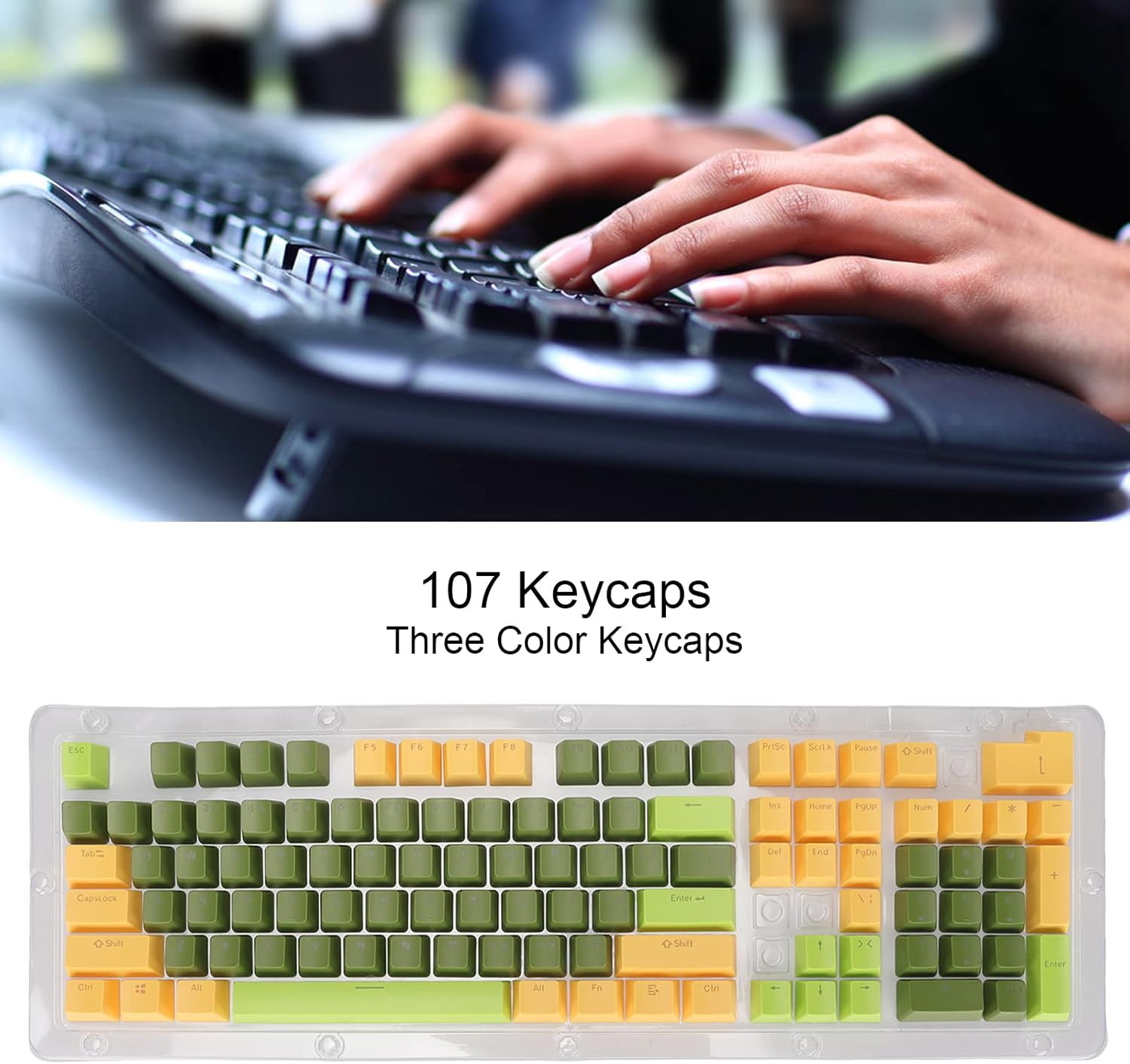 Rengu Keys Mechanical Keyboard Made of Tricolor ABS Material. 61/87/104/84/64/98/96 Keys (Matcha Dark Green) - Matcha Dark Green image number 5