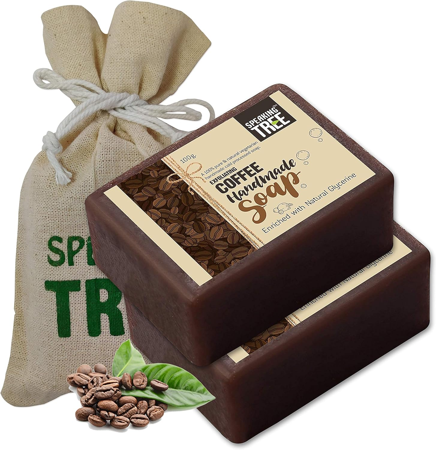 Speaking Tree - Exfoliating Coffee Handmade Soap 100Gms (Pack of 2) | Specially Formulated and Cold Processed - All Natural Ingredients for Perfectly Clean Skin - Handmade with Love image number 4