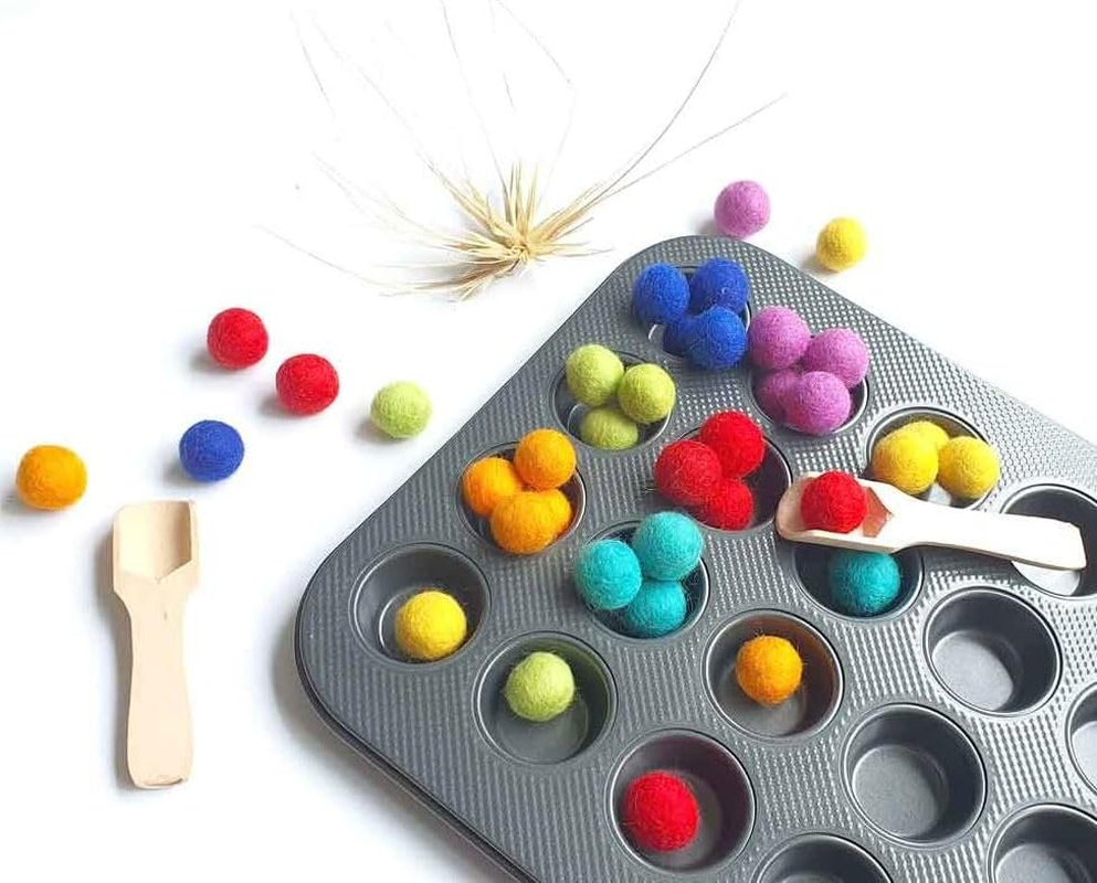 2Cm Felt Balls | Assorted Mixed Colour | Colourful Wool Felted Pom Poms DIY | Art Craft Beads Beading Supplies | Party Decor | Cloud Den (50 Balls) image number 3