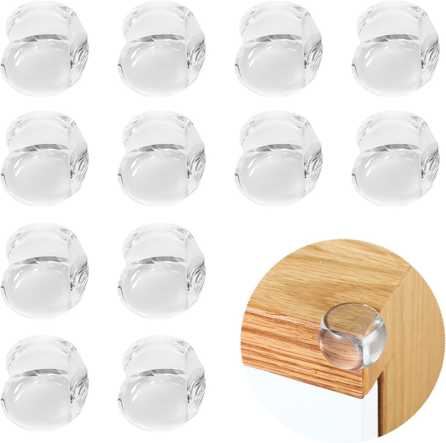 12 Pcs Baby Proofing, Soft Corner Protector Baby, Shock-Absorbing Baby Proof, Suitable for Furniture Edges, Tables Cabinets Countertops Home Safety image number 4