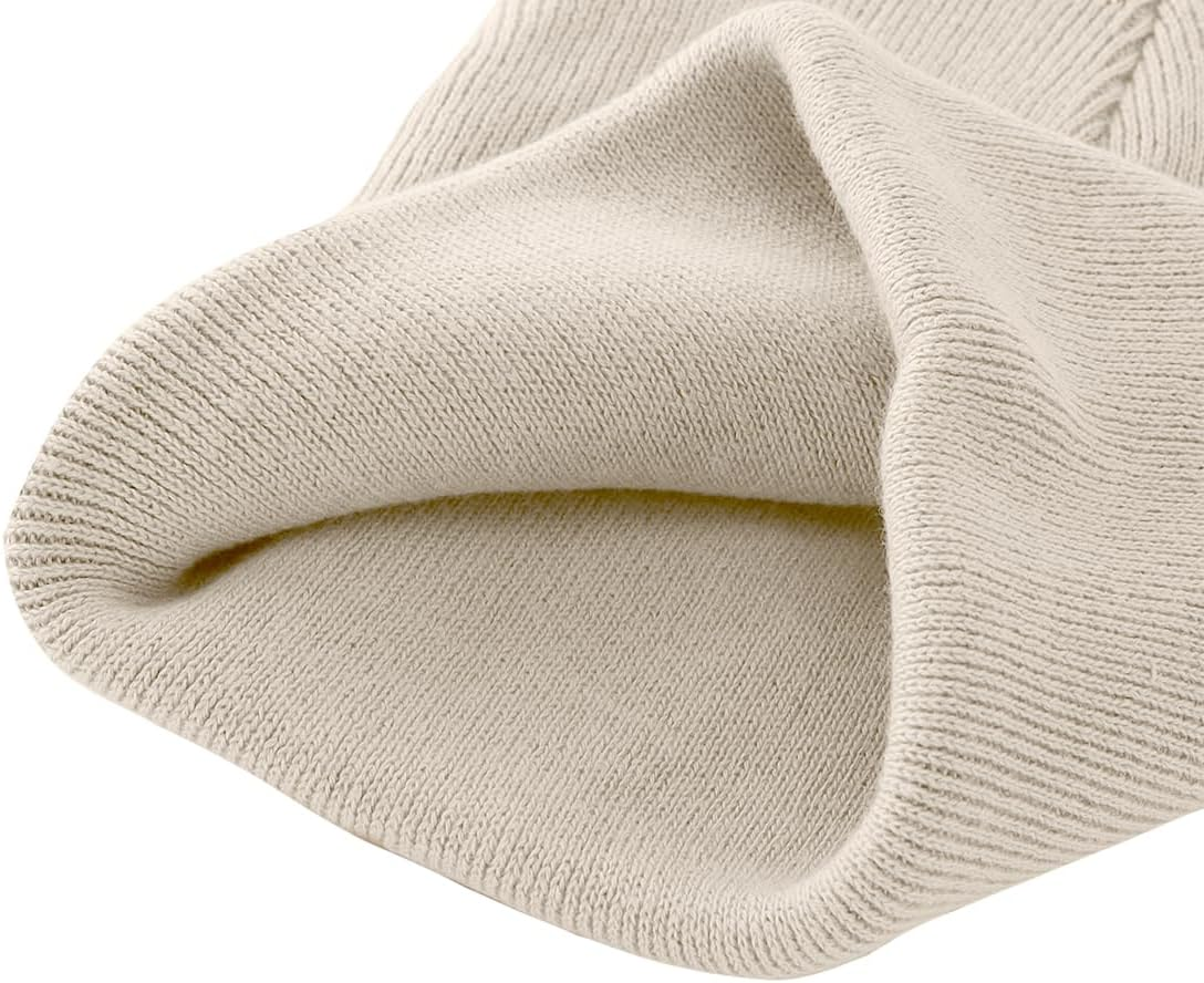 Malaxlx Baby Beanie Hat Winter Toddler Kids Knit Hat Warm Double Layer Soft Cuff Beanie Ski Skull Cap for 0-6 Years Girls Boys