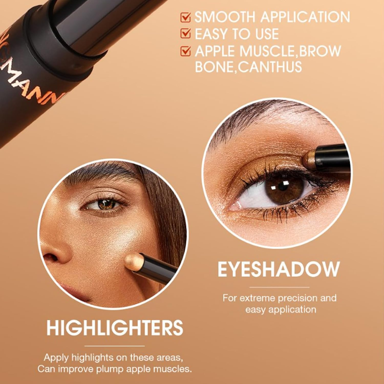 Fantasyday 8PCS Cream Eyeshadow Stick Sets, Metallic Glitter Shimmer Smokey Eye Looks Waterproof Long Lasting Quick-Drying Sparkling Eye Shadow Makeup Kits(Color Set A) - F image number 6