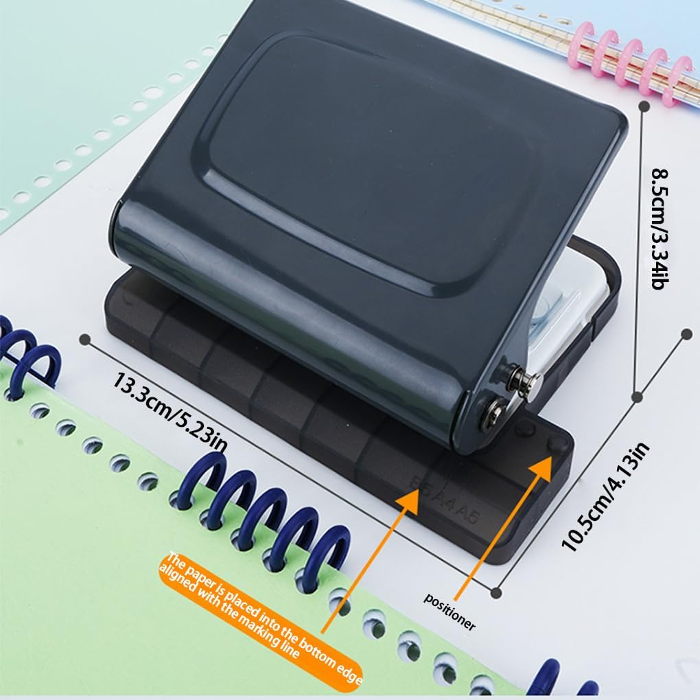 SUIOPPYUW Office Portable Binding Machine Spiral Binder A5/20 Holes A5/20 Holes Punch 8 Sheets Metal Paper Binder Machine, C image number 5