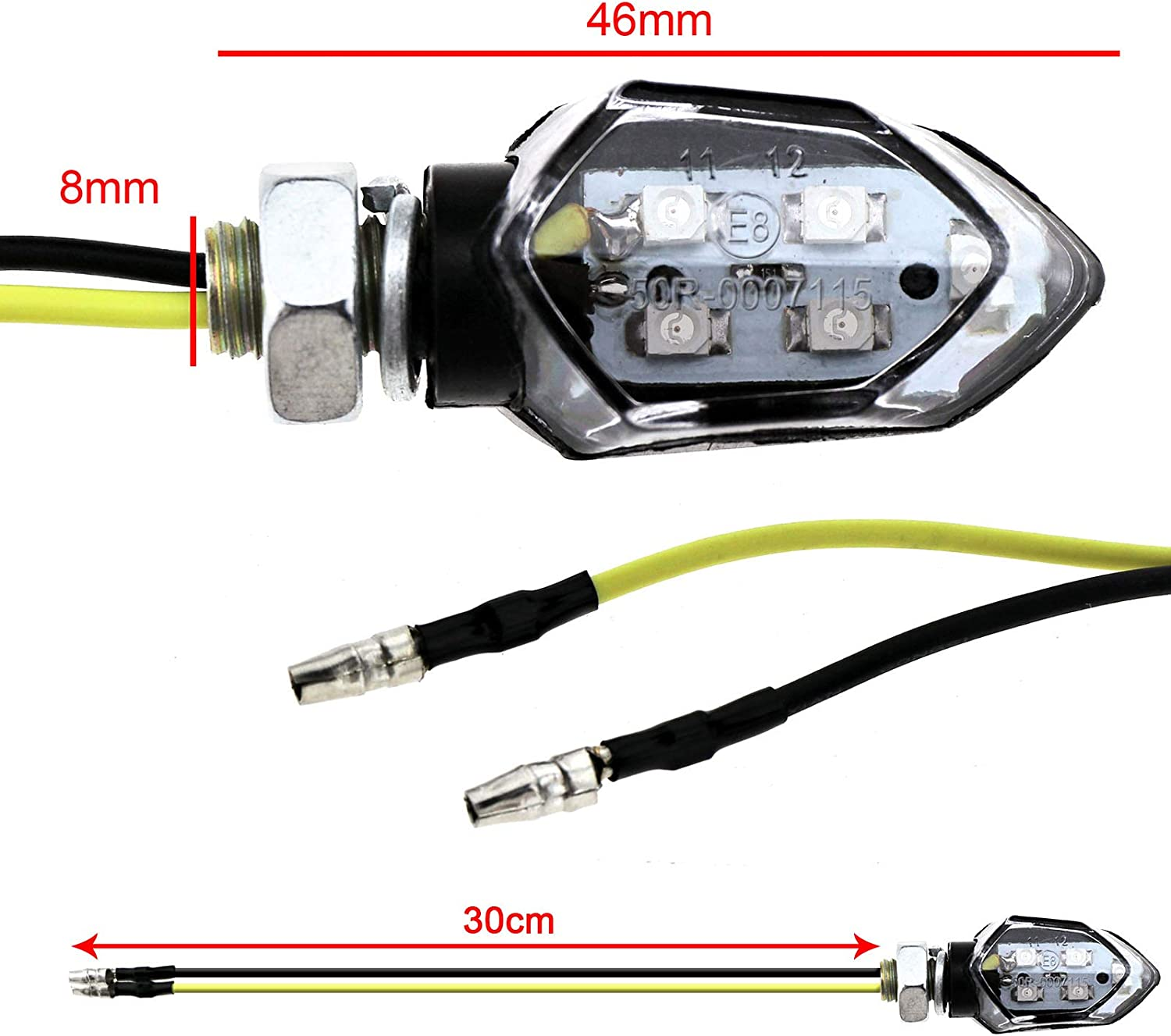 4X Universal LED Micro Blinker Indicators Light Mini Motorbike Turn Signal Light image number 4