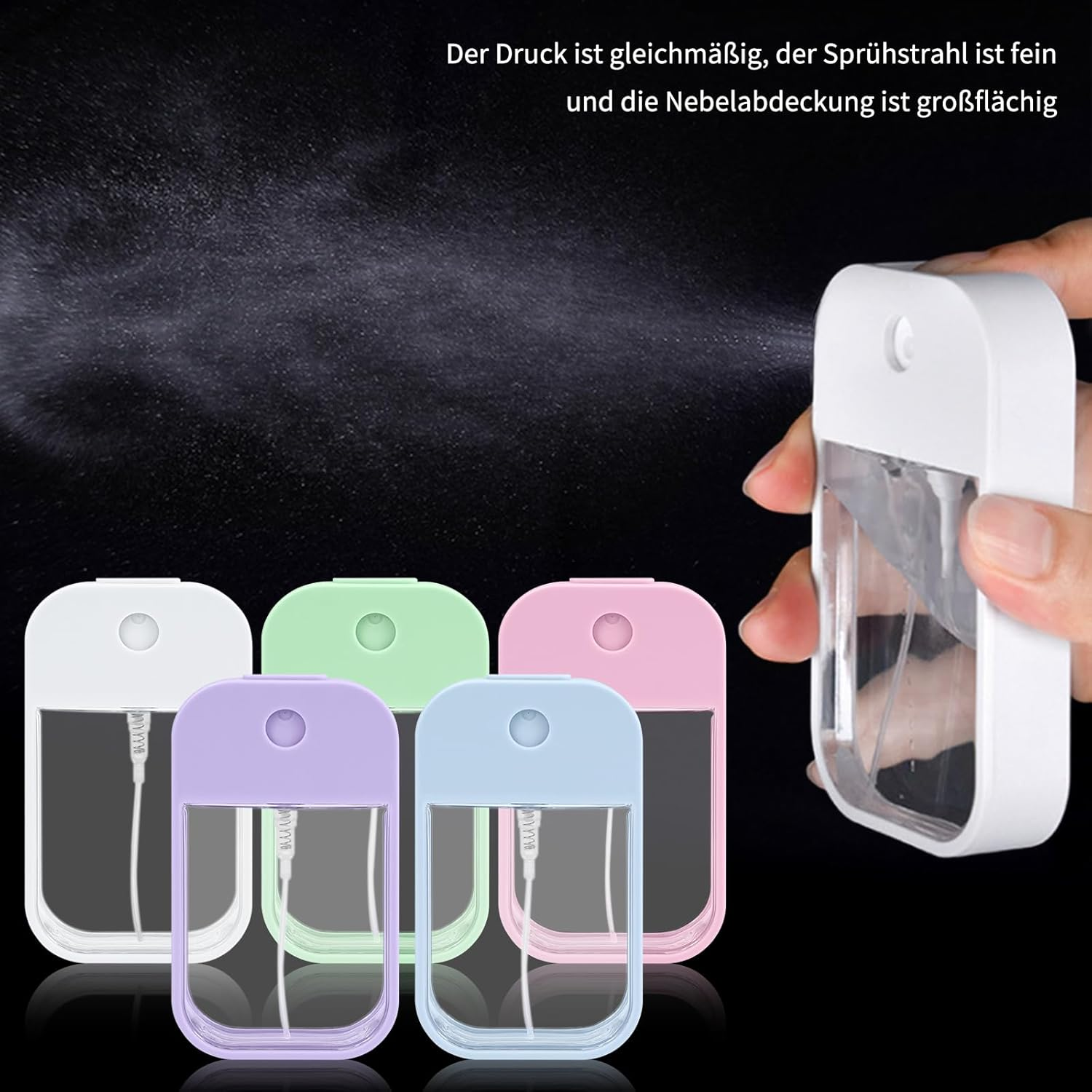 Alethron Small Spray Bottle, Pack of 5 Perfume Filler with Waterproof Label, 45 Ml Reusable Spray Bottle, Transparent Small Spray Bottles for Filling, Portable Perfume Atomiser