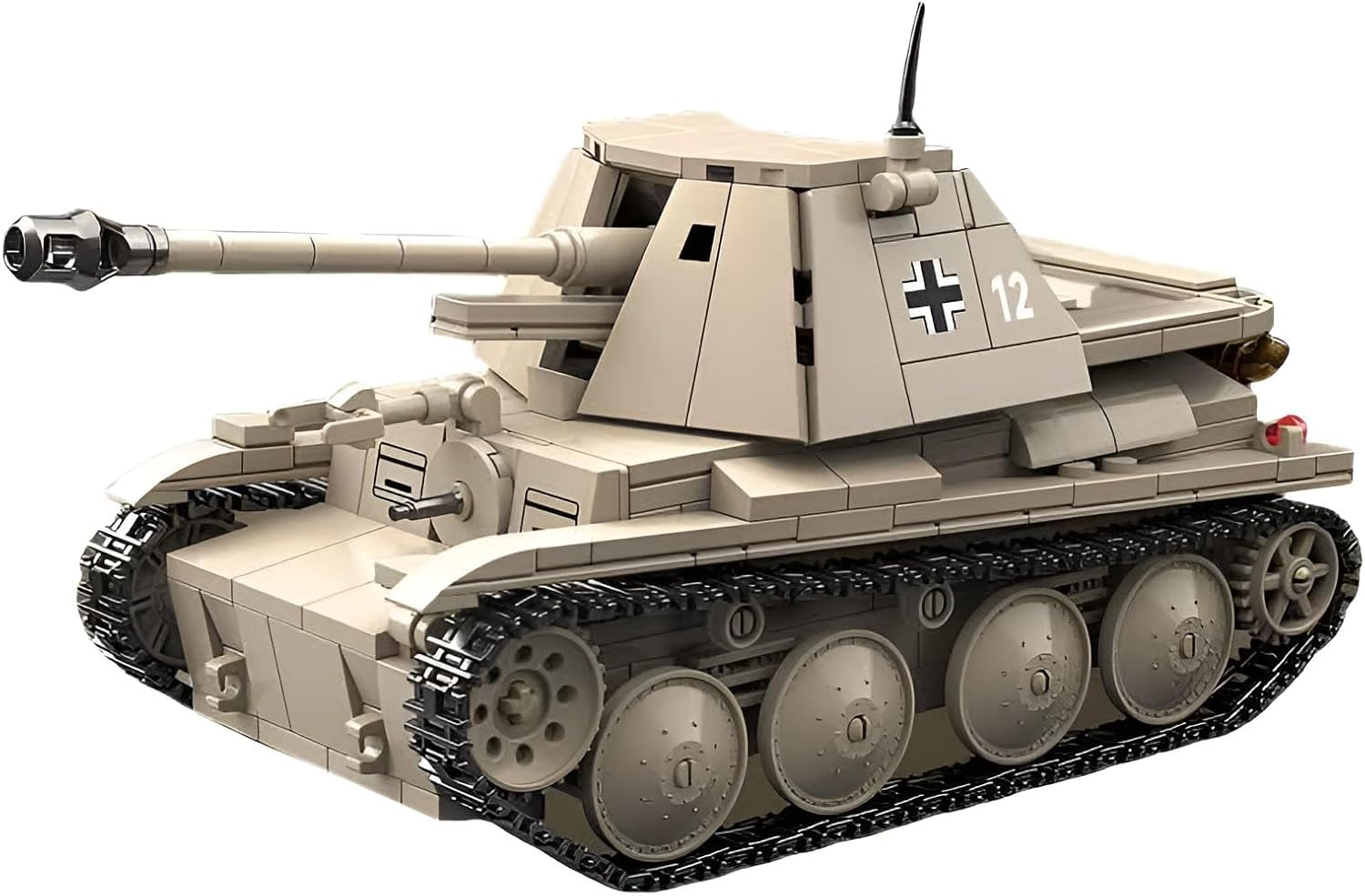 Fuleying Military Building Blocks Kit, Marten III H Tank Destroyer Clamping Blocks, 661 Pieces WW2 German Army Armoured Tank Vehicle Model Toy for Adults Children from 10 Years image number 2