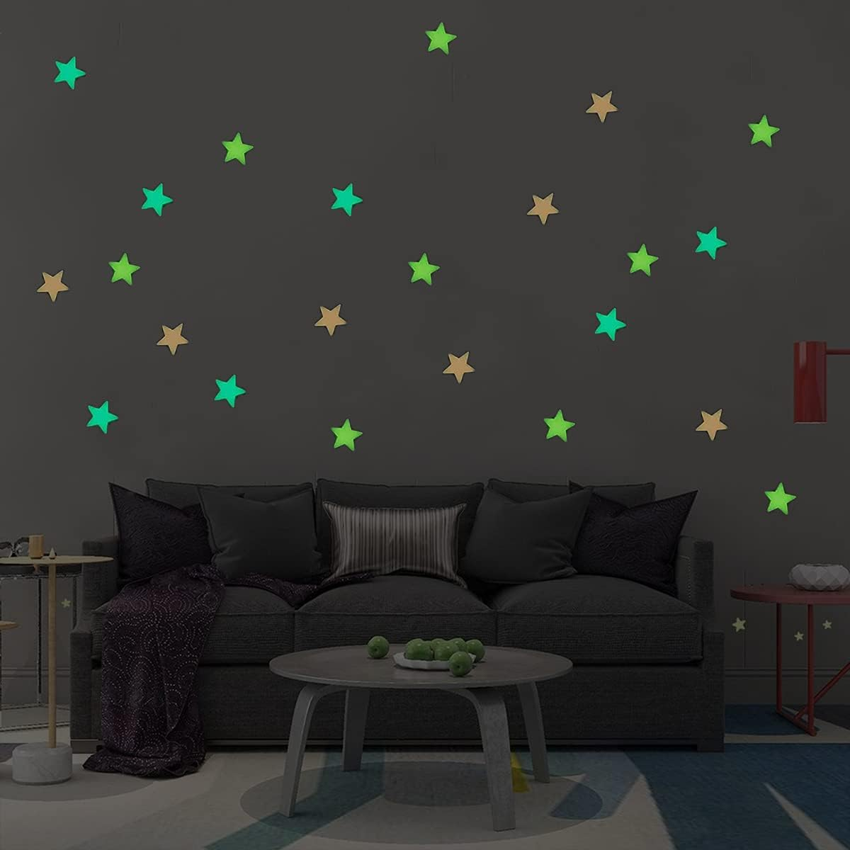 Glow in the Dark Stickers, 100 PCS Luminous Star Wall Decals for Kids Bedroom Wall Decor (30 MM) image number 1