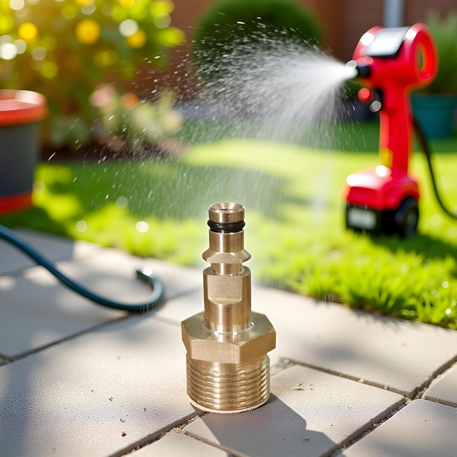 Calsgkspray 2Pcs Gold M22 Adapter High Pressure Washer Hose Adapter Pressure Pipe Quick Connector Converter Fitting for K Series Pressure Washer Replacement Parts and Accessories