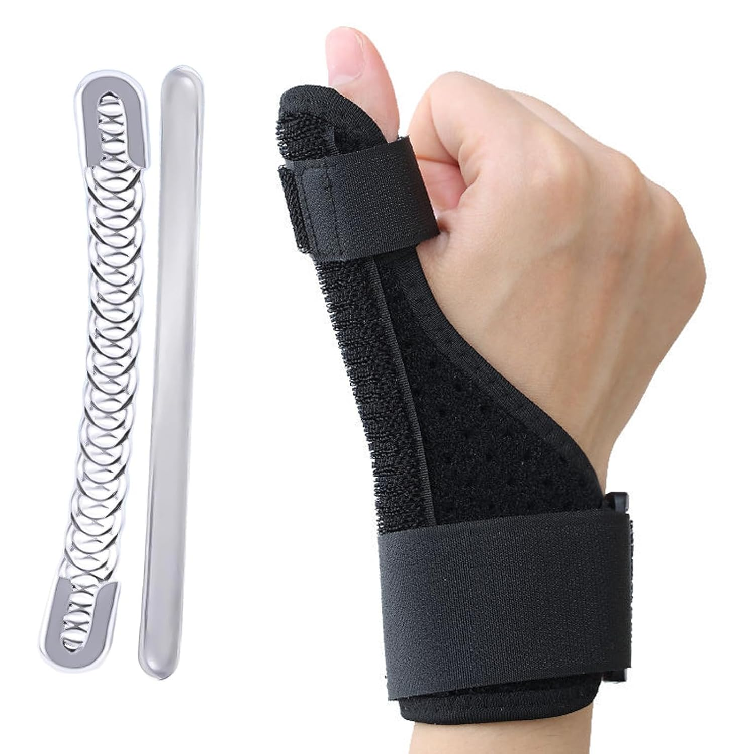 Thumb Brace for Arthritis Sprains - Reversible Thumb Brace with Soft Lining, Breathable Metal Splints for 24-Hour Carpal Tunnel Support Adjustable (Gray)