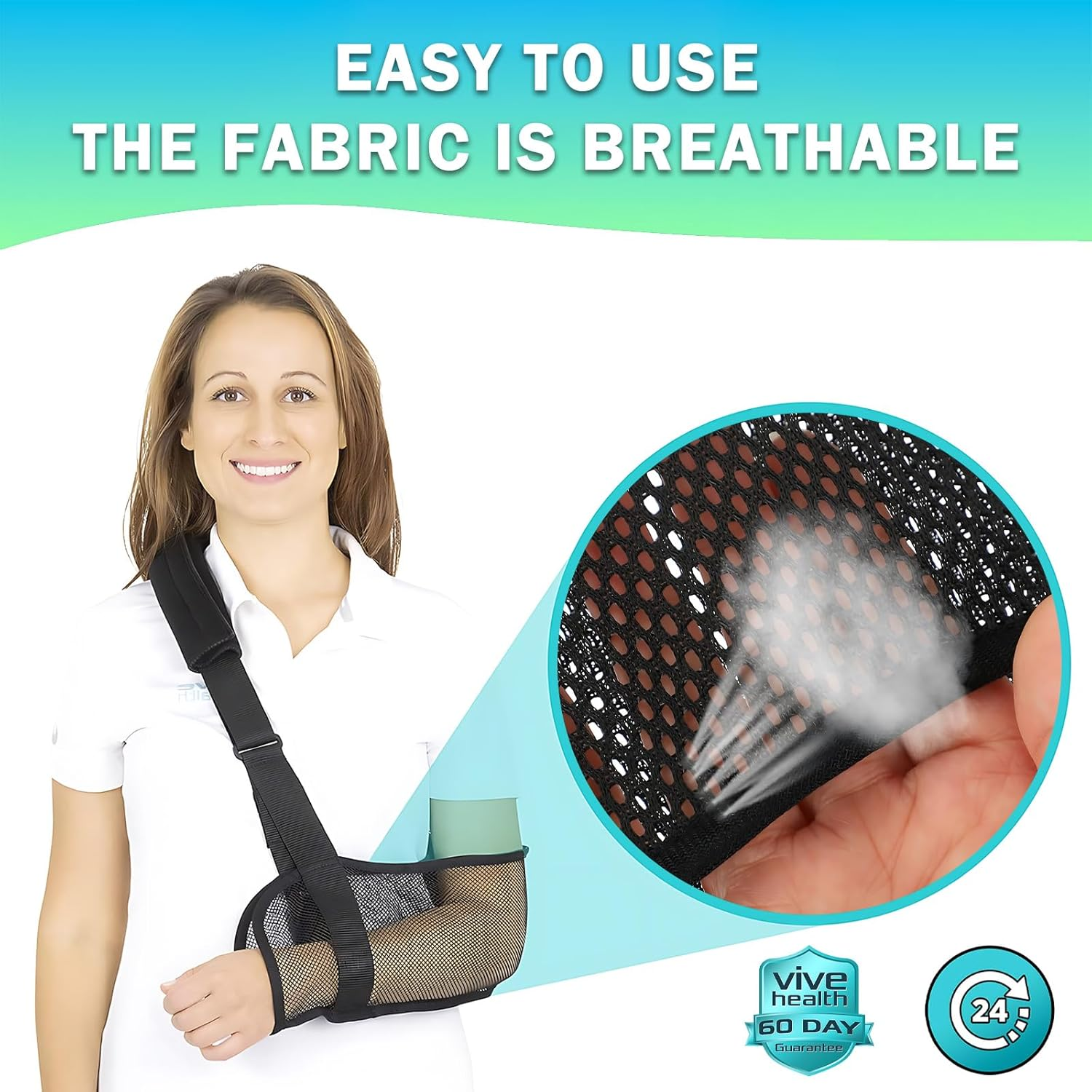 Adjustable Mesh Arm Sling &ndash; Breathable Shoulder Immobilizer for Rotator Cuff, Elbow & Wrist Injuries, Comfortable Arm Support Brace for Left/Right Arm, Unisex