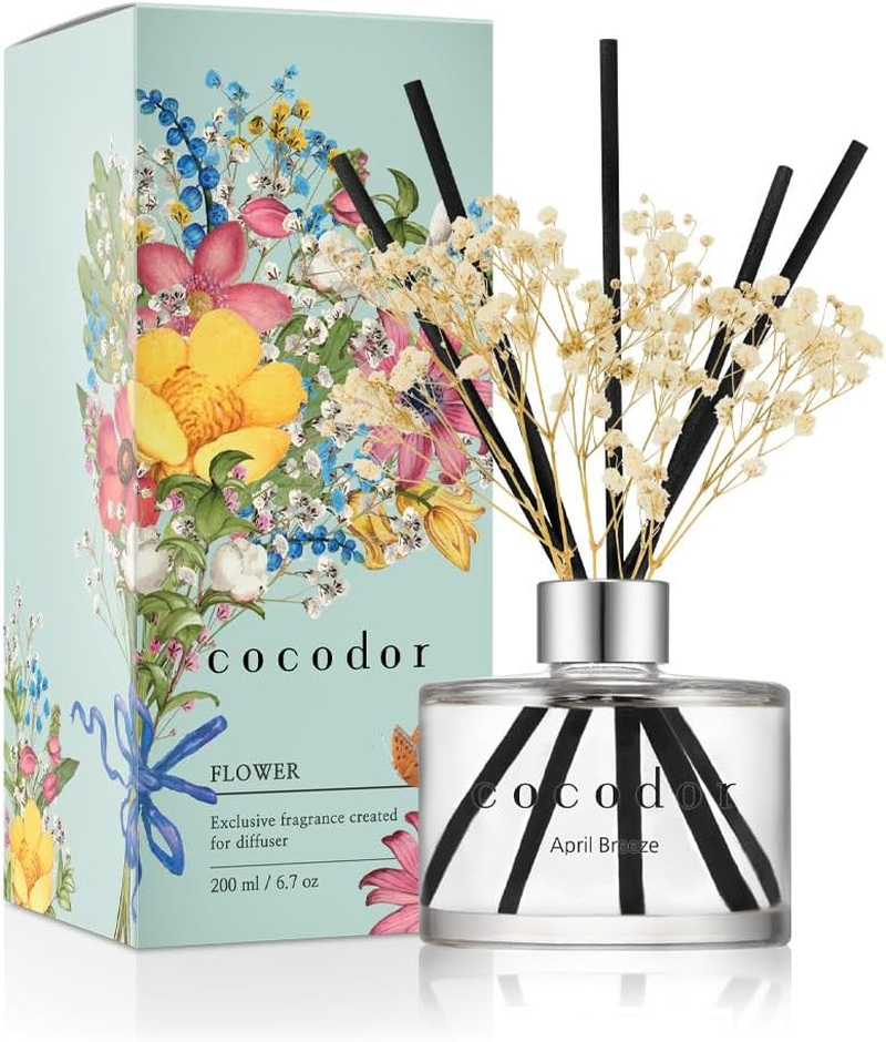 COCODOR Preserved Real Flower Reed Diffuser - April Breeze - 200Ml - Reed Diffuser Set, Oil Diffuser & Reed Diffuser Sticks, Room D&eacute;cor & Office D&eacute;cor, Home Fragrance, Gift image number 6