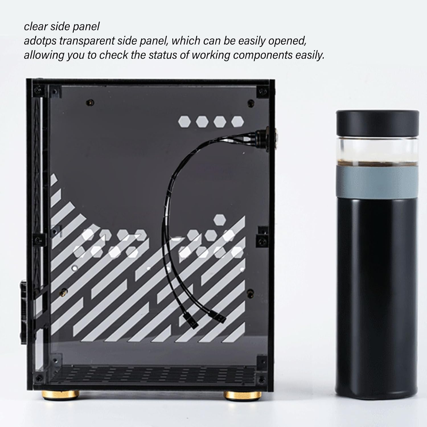 Mini ITX Case Gaming Computer Chassis Vented Panels Small Power Supply Support 170X170Mm Motherboard Graphics Cards up to 180Mm Long 2 X 2.5" SSD image number 1