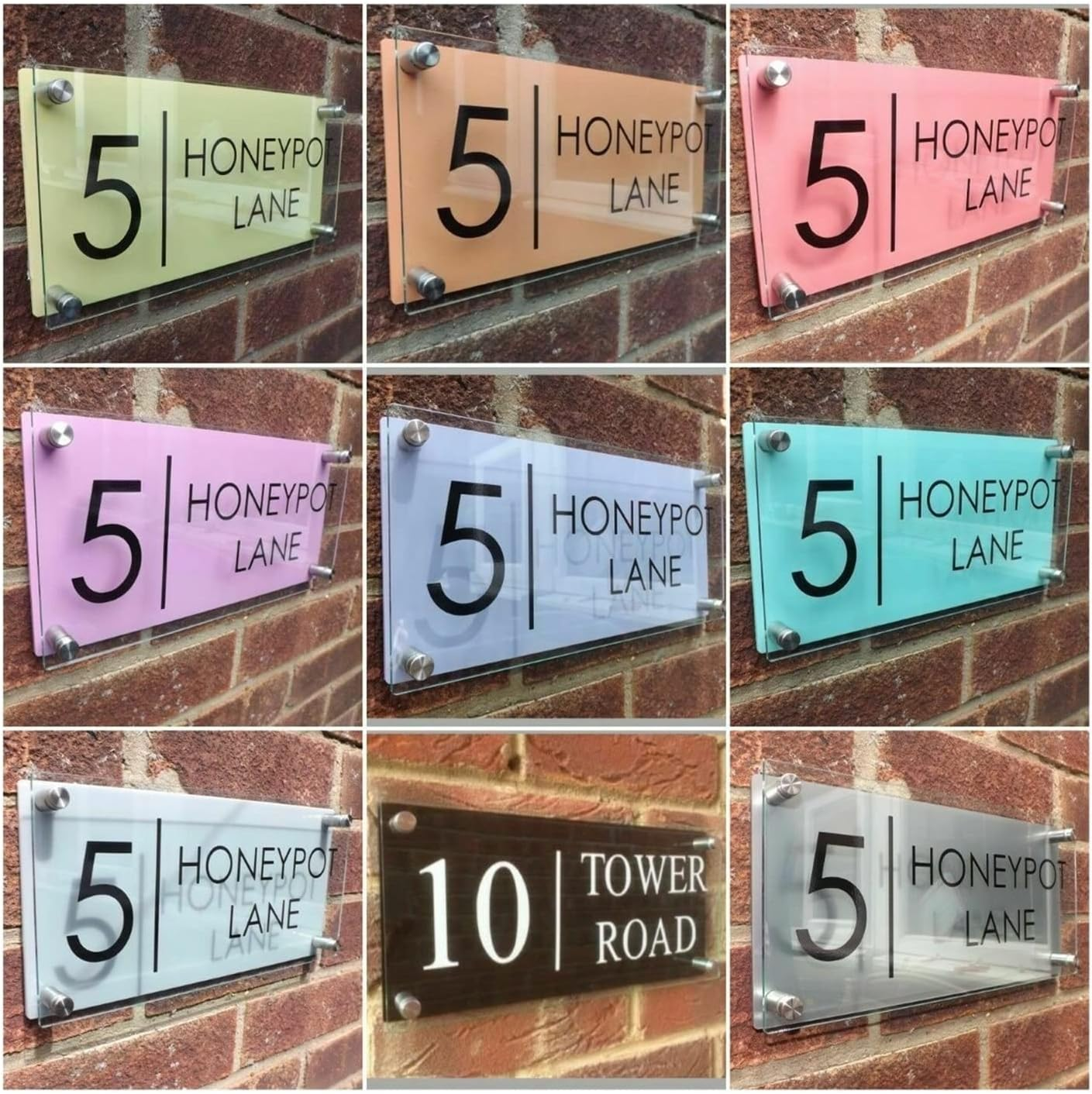 House Numbers for Outside, Personalized Classic House Sign Door Number Street Address Plaque Modern Glass Effect House Number (Color : Black, Size : 14Cm*30Cm) - Black image number 3
