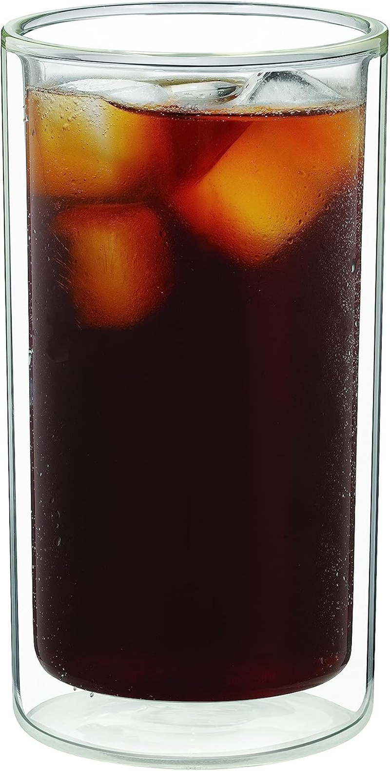 De'Longhi Cold Brew Glasses DLSC325, Double Wall Thermal Glasses, Set of 2 Cups, Dishwasher and Microwave Safe, Capacity 300 Ml, Hand-Blown Glass