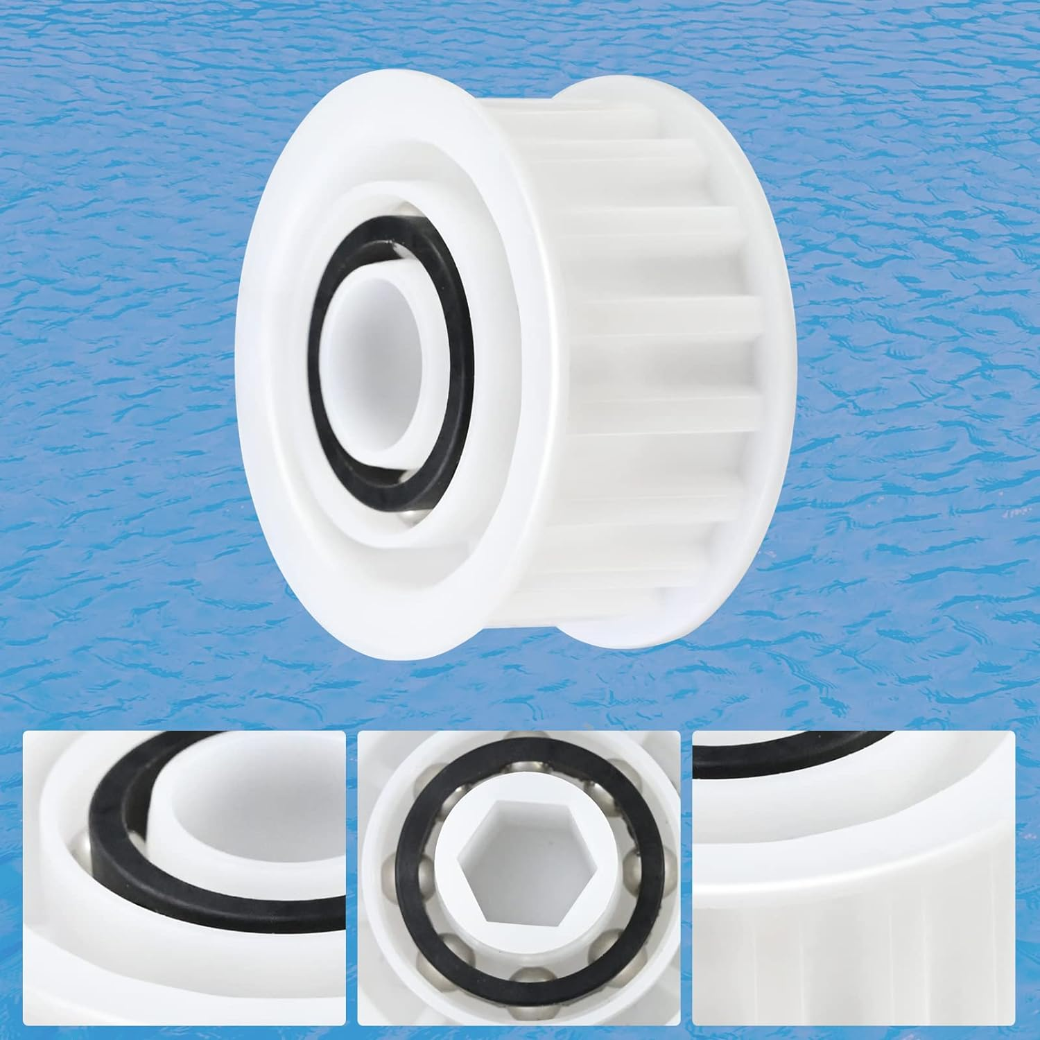 Upgrade 4 Pack Guide Wheels with 2 Pully Gears,Part Numbe 3884997-R6,Replacement for Dolphin,Nautilus CC plus Premier Pool Cleaner Accessories image number 4