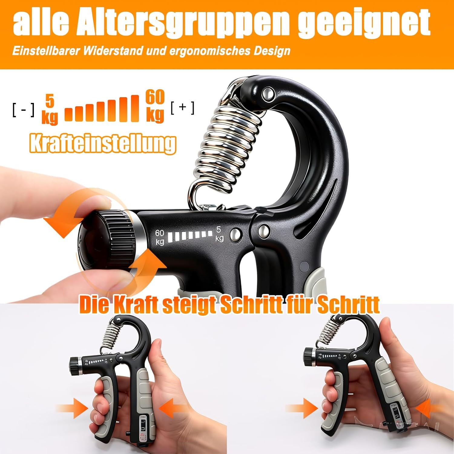 Griffkraft Trainer Trainingsset Handtrainer Fingertrainer - Professionelles Griffkraft Trainer Set Mit Fingerstrecker & Anti-Stress Ball F&uuml;r Handmuskeltraining Und Rehabilitation image number 5