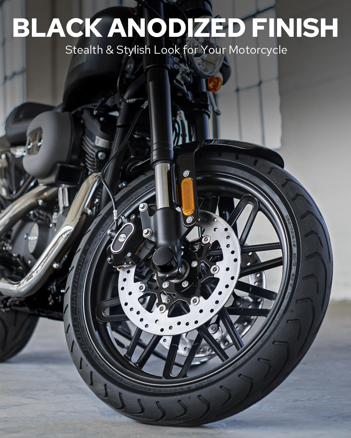 Benlari Black Axle Nut Cover Front Axle Cap Compatible for Harley Davidson Touring Softail Sportster Dyna Trike Electra Street Road Glide Road King Fat Boy 2002-2019 - Chrome image number 6