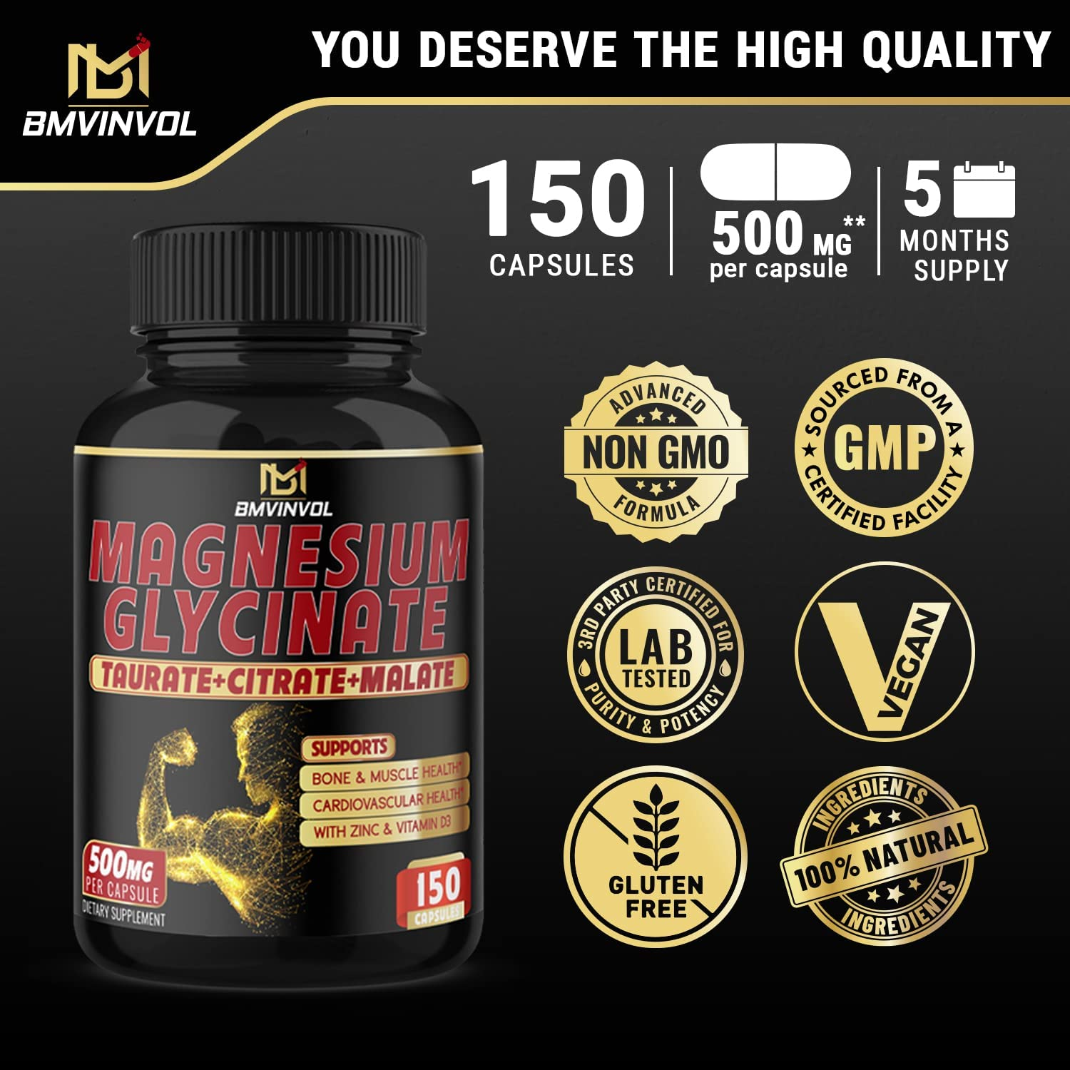 4-In-1 Magnesium Complex -  Month Supply - 150 Count image number 5