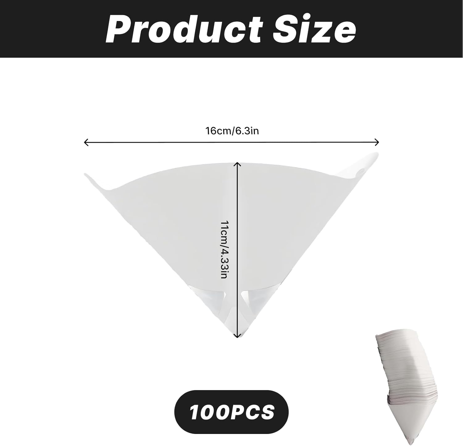 100 Disposable Paint Filters, Made of Fine Nylon Mesh, with Fine and Uniform Mesh, Not Easy to Deform, High-Quality Paper Filter Core, Suitable for Cars, Spray Guns, Arts and Crafts, White image number 3