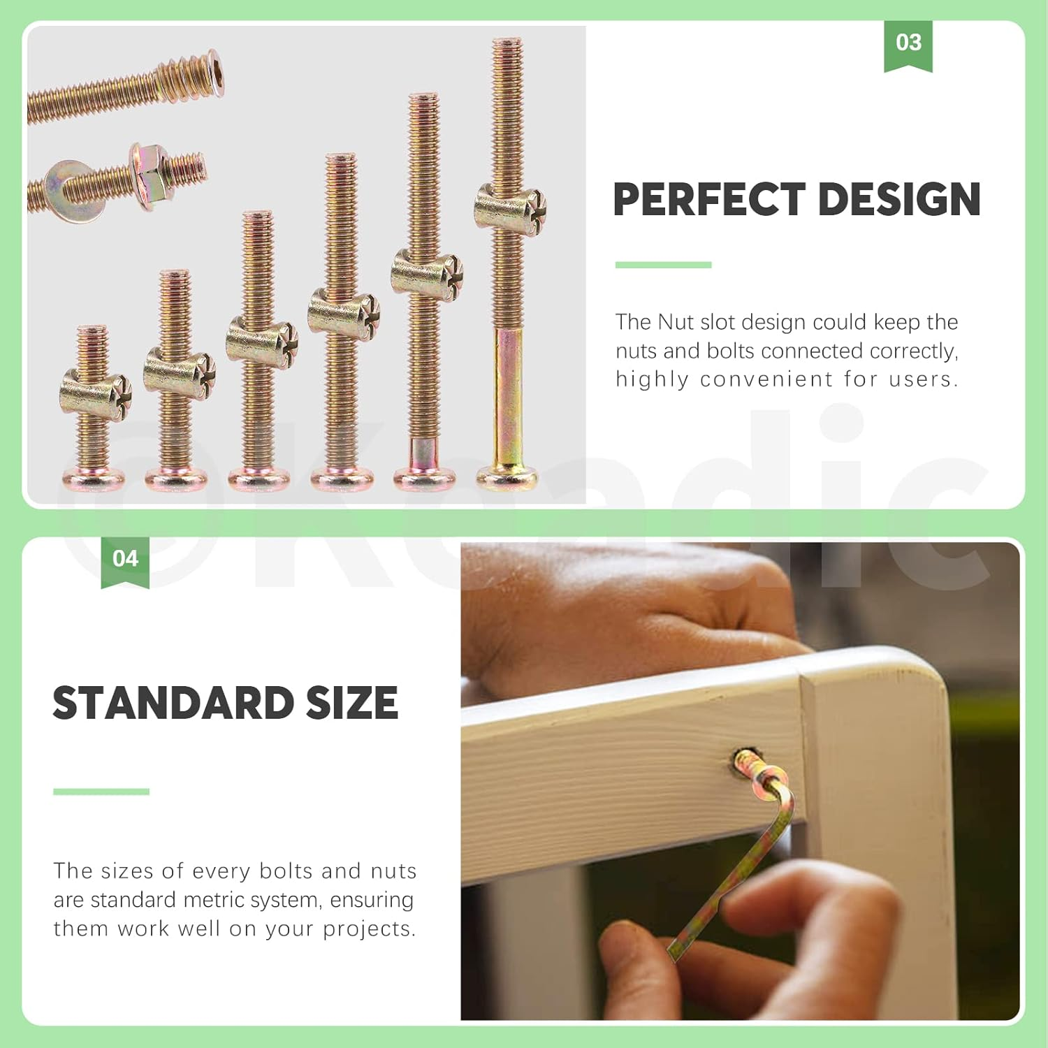 Keadic 253 Pcs M6 X25/35/45/55/65/75Mm Zinc Plated Hex Socket Head Cap Bolts Barrel Nuts Flat Washers with Tools, M6 Crib Hardware Screws Assortment Kit for Chairs Bed Cot Furniture (25-75Mm)