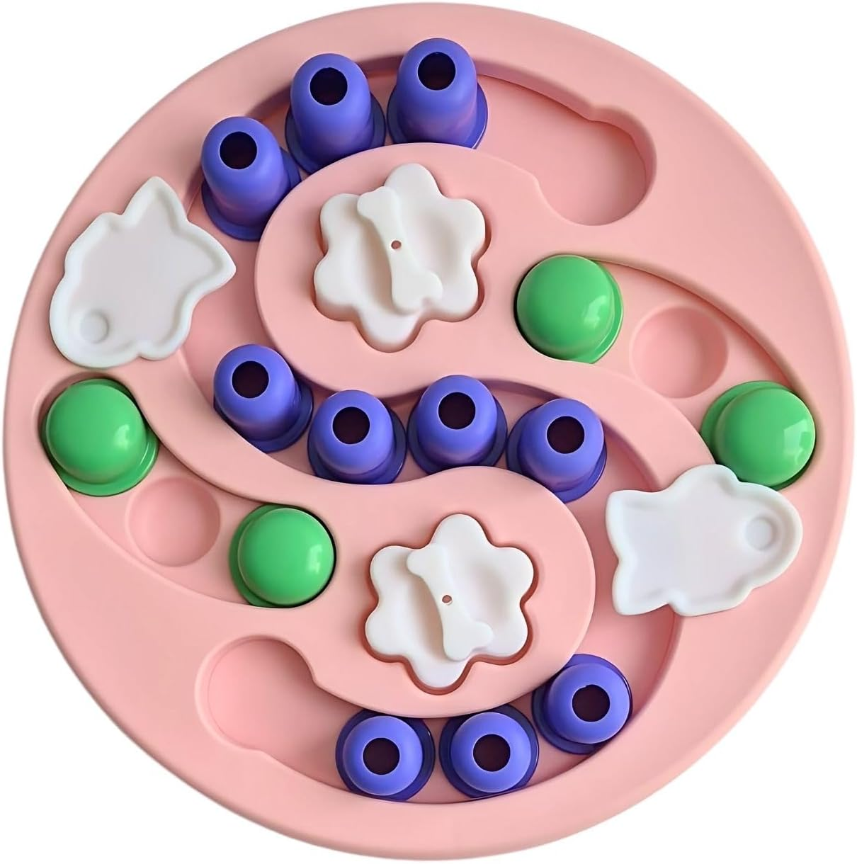 Dog Puzzle Feeder, Interactive Dog Game, Dog Enrichment for Small, Medium & Large Dogs, Treat Training Toy (Pink) image number 2