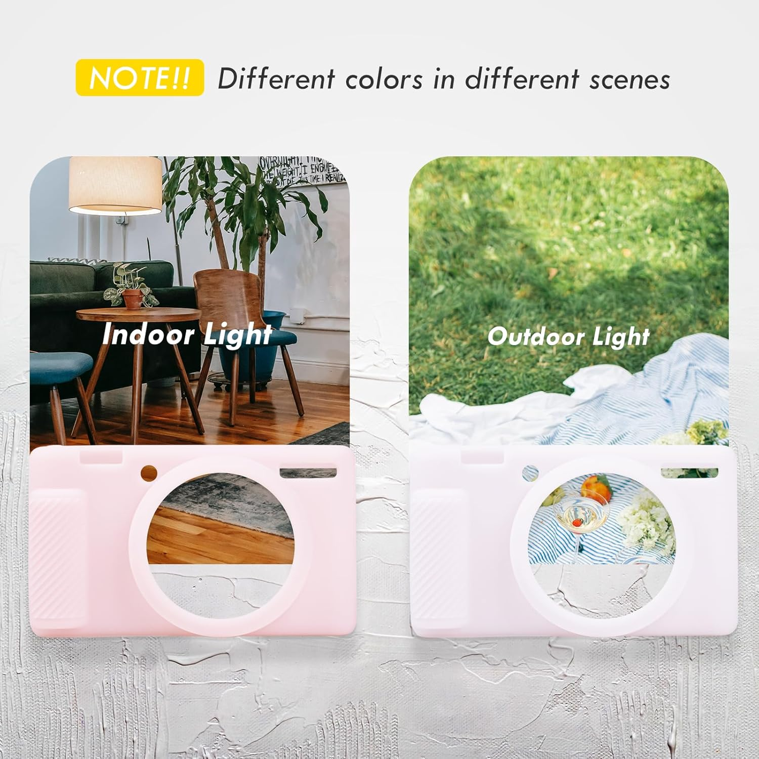 Rieibi ZV-1F Camera Case, Soft Silicone Protective Case for Sony ZV1F/ZV-1M2/ZV-1 Mark II (NOT for ZV1) Vlog Camera, Lightweight ZV1F Cover - Pink White - Blue image number 6