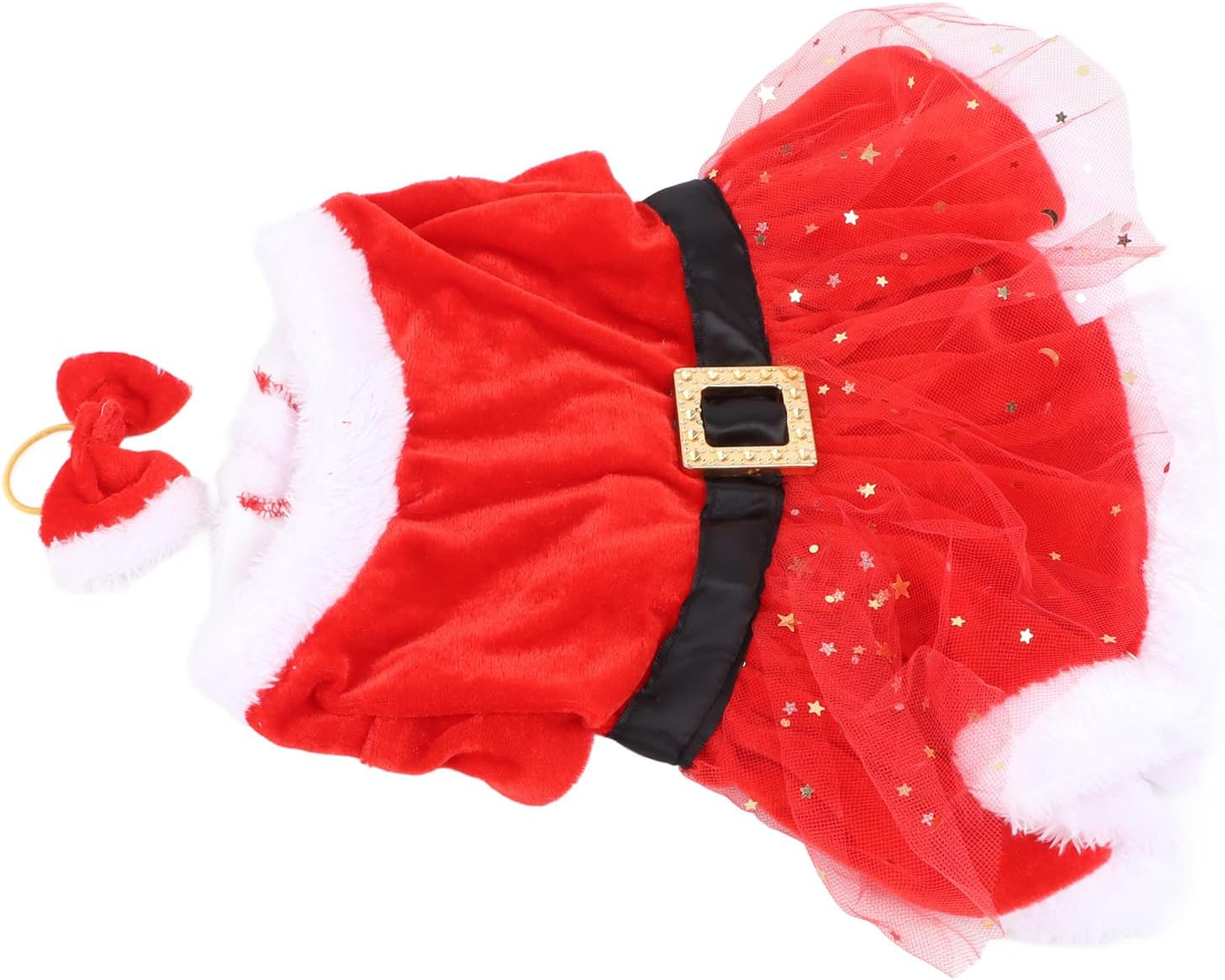 LJCM Christmas Dog Costume, Father Christmas Theme, Red, Medium Size, Pleuche Material, Festive Decorations, Comfortable Material image number 4