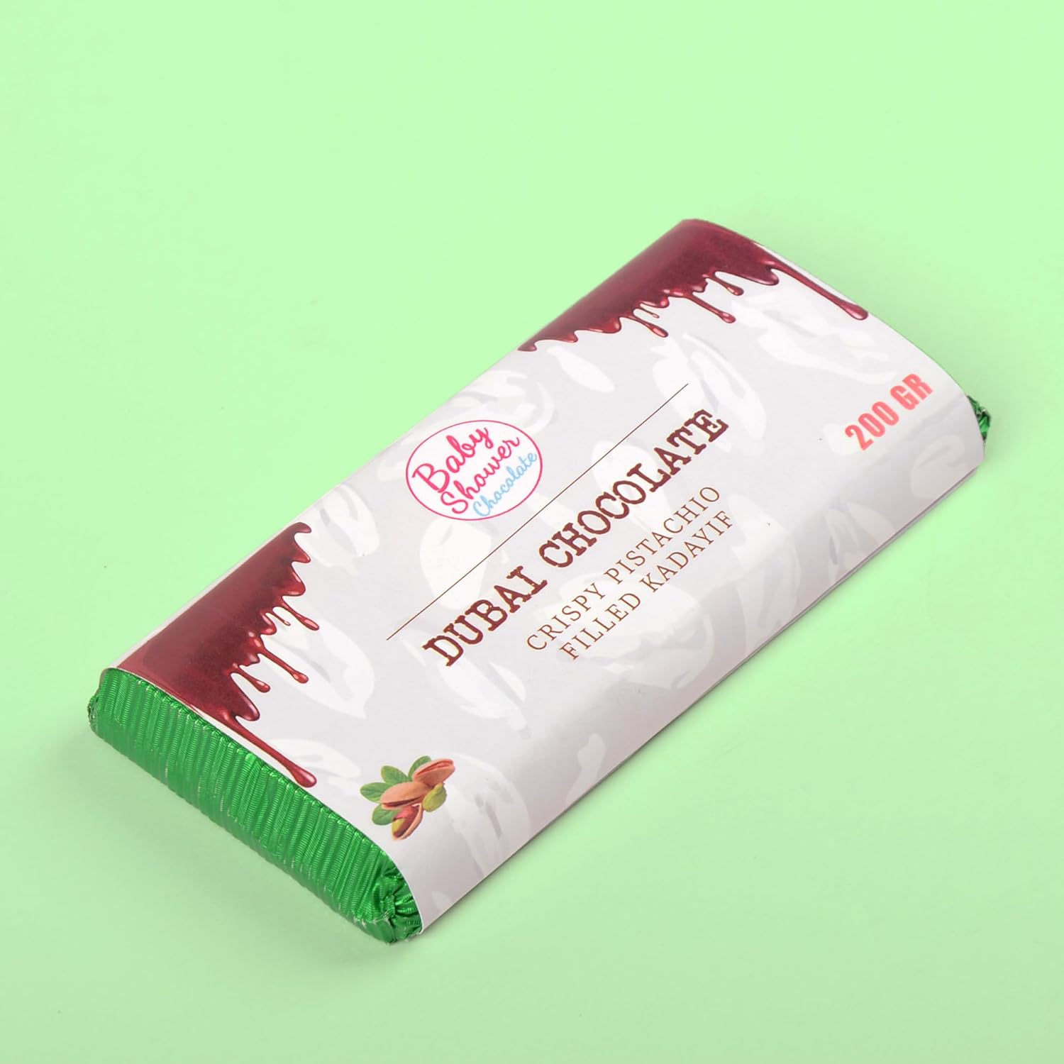Dubai Chocolate Pistachio, Dubai Chocolate Bar 200Gr image number 2