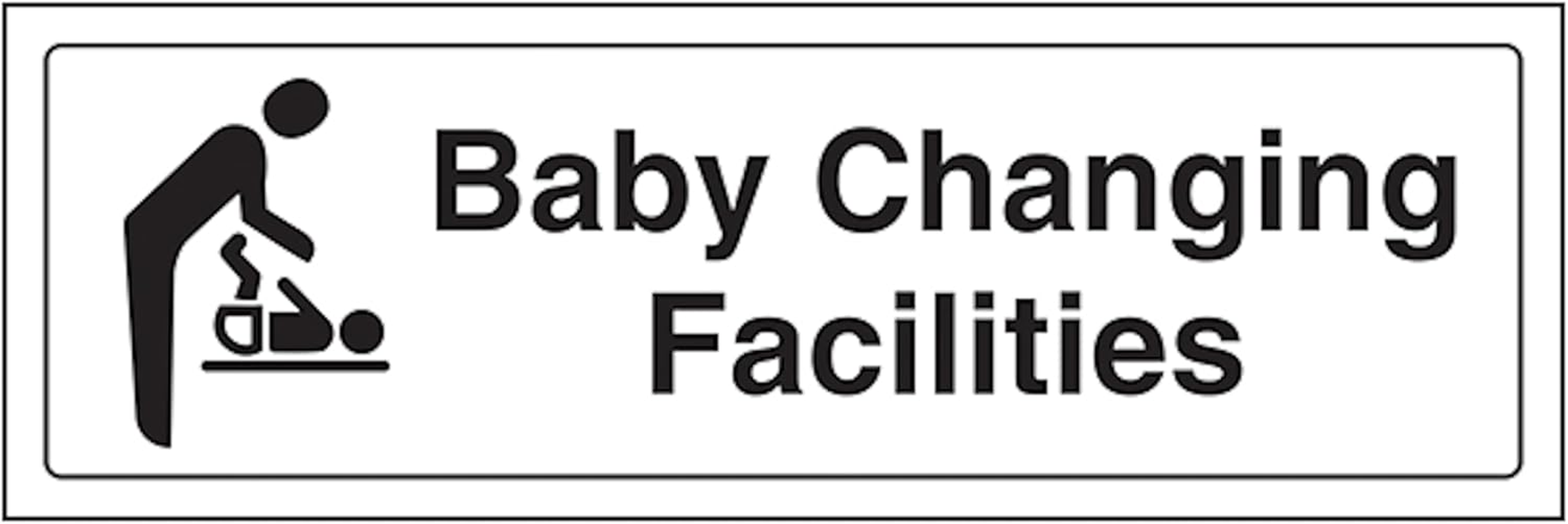 V Safety Baby Changing Facilities 300 X 100 Mm - 2Mm Rigid Plastic Safety Sign image number 3