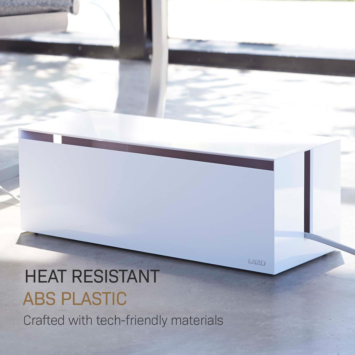 YAMAZAKI Home 2707 Cable Box-Outlet Cord Storage Organizer, Cover Protector, One Size, White image number 6