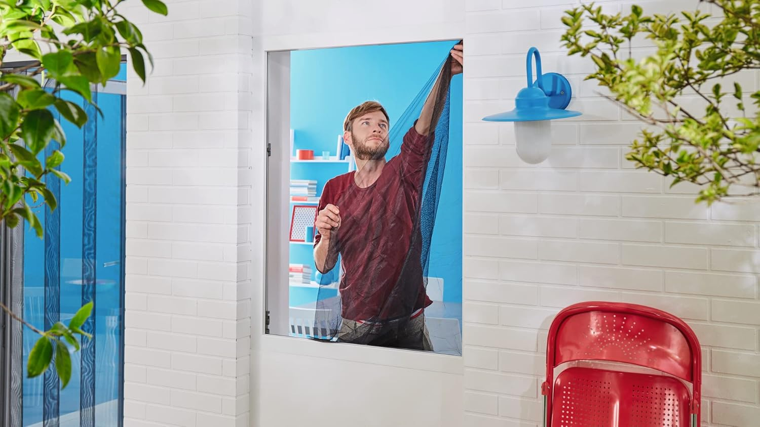 Tesa Insect Stop Hook & Loop STANDARD for Windows - Self Adhesive Window Fly Screen - Cut to Desired Size - in White, 130 Cm X 150 Cm image number 5