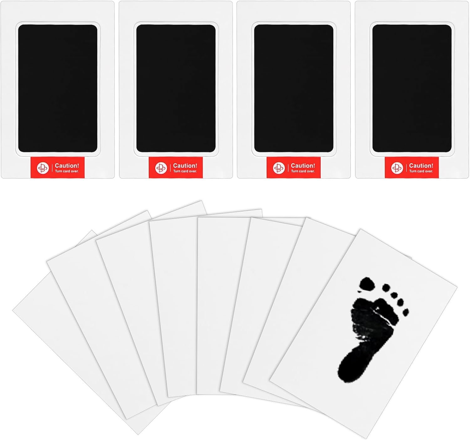 4 Pieces Baby Ink Pad Surprising Baby Happiness Baby Wish List Clinic Bag Birth Mum Set Paws Picture Frame 12 Months Pregnancy Milestones My First Year Baby Dog Cat (4 Black image number 2