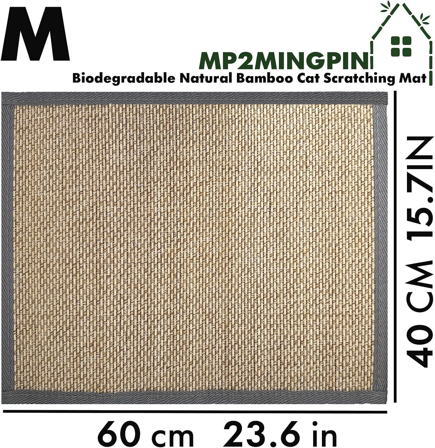 Cat Scratcher Mat, Natural Bamboo Cat Scratching Mat, Scratching Pad for Protect Carpets and Sofas,Breathable and Dirt-Free Kitten Scratch Pad(60 * 40CM) image number 1